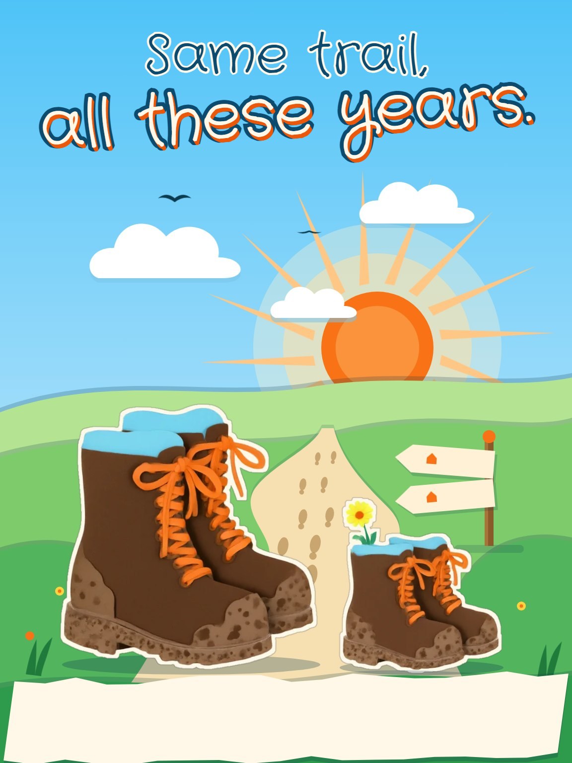 Two Pairs of Muddy Boots Anniversary Card