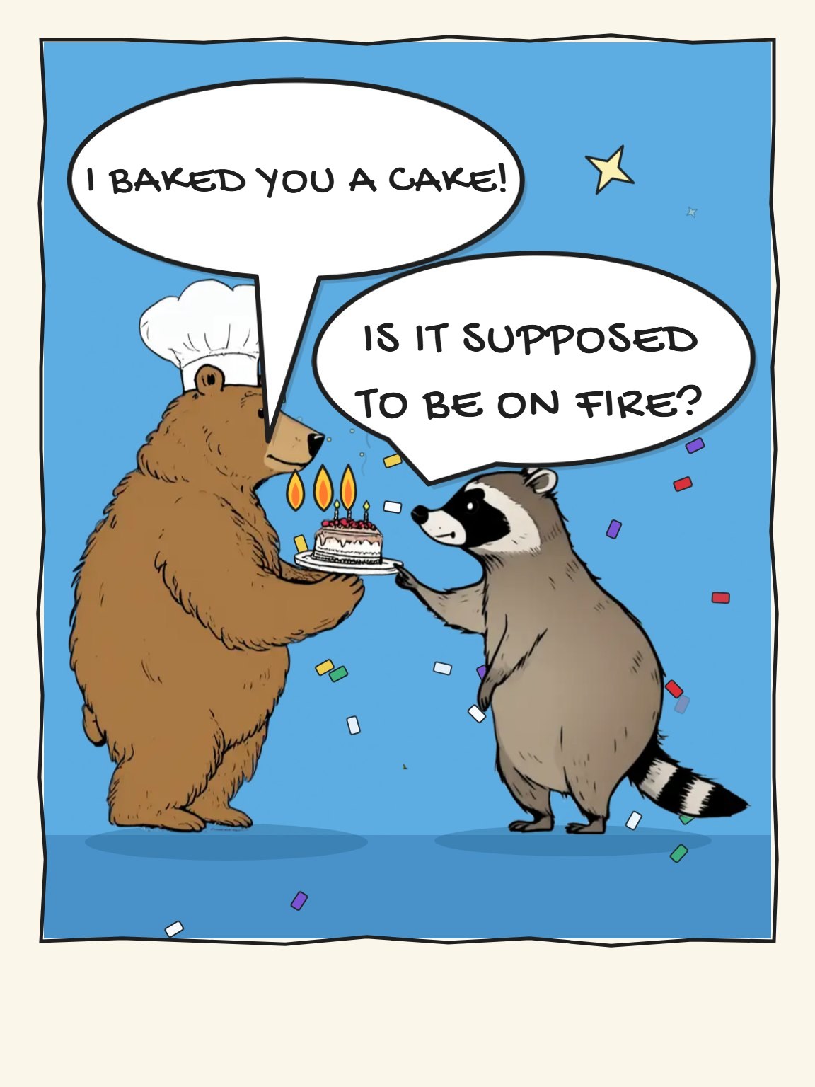 On Fire Funny Birthday Card
