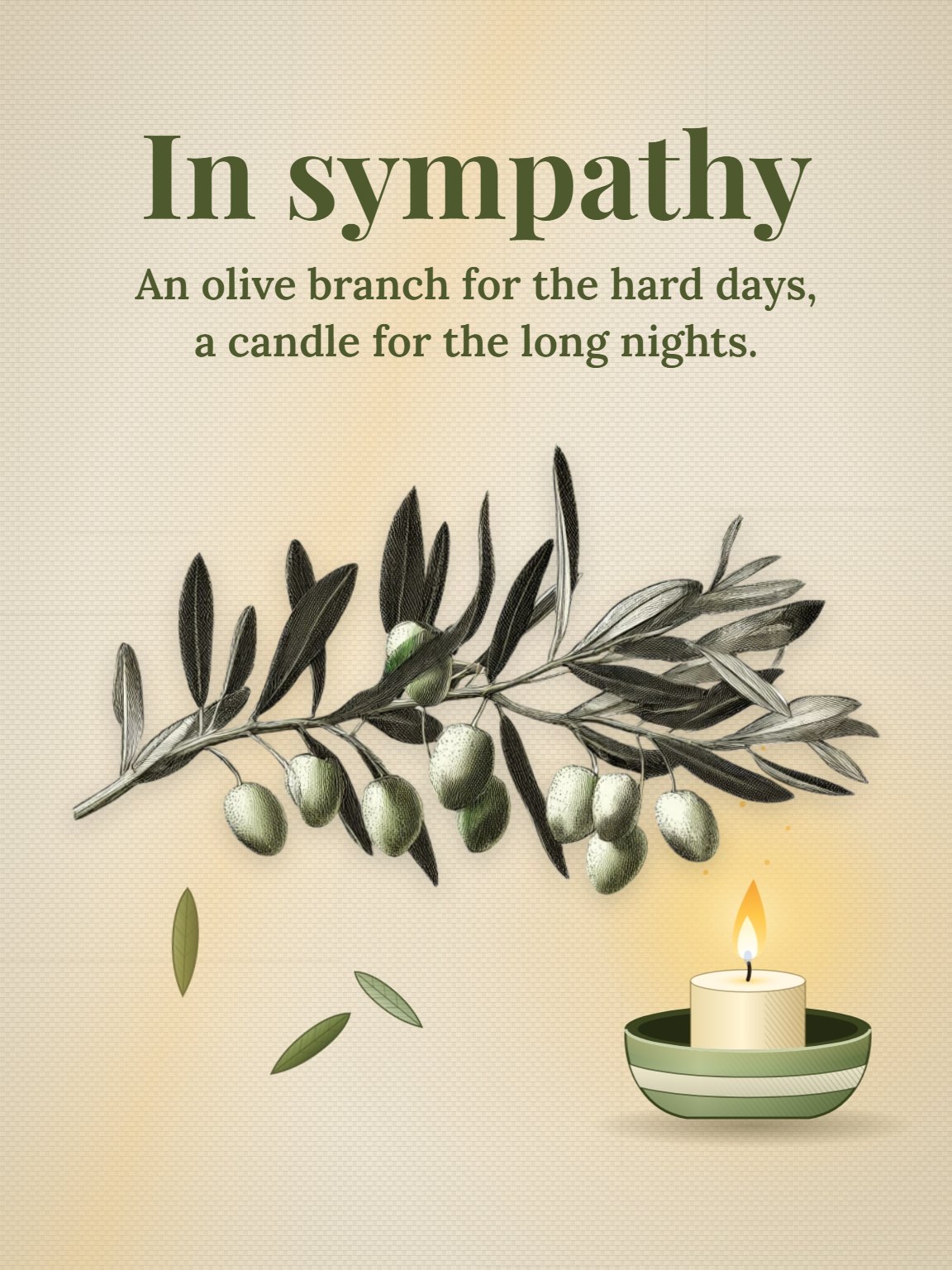 Olive Branch, Offered Sympathy Card