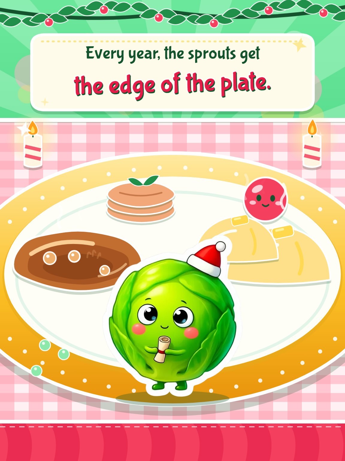 Edge of the Plate Funny Christmas Card