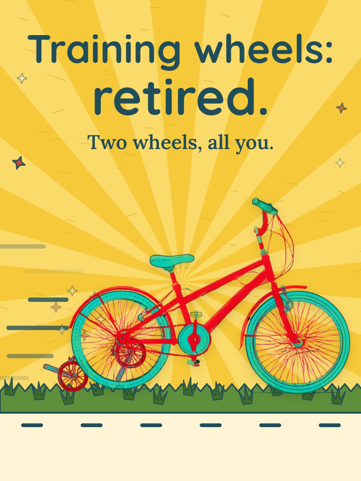Two Wheels, No Hands First Bike Ride Card