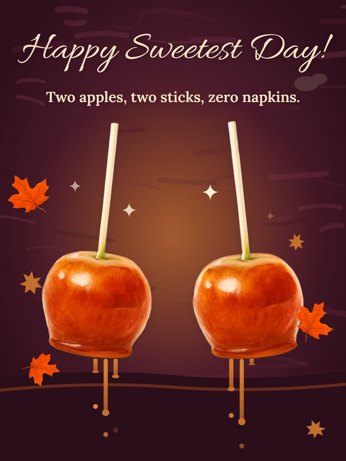 Caramel Apple October Sweetest Day Card