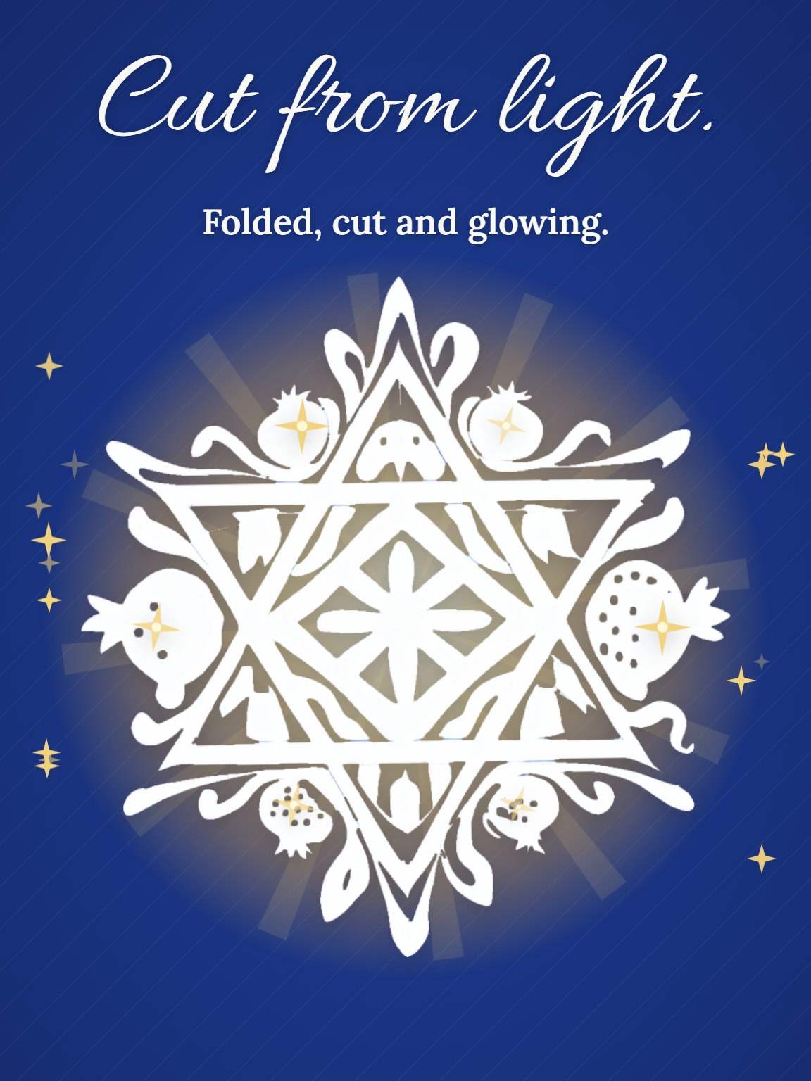 Blue Papercut Star Hanukkah Card