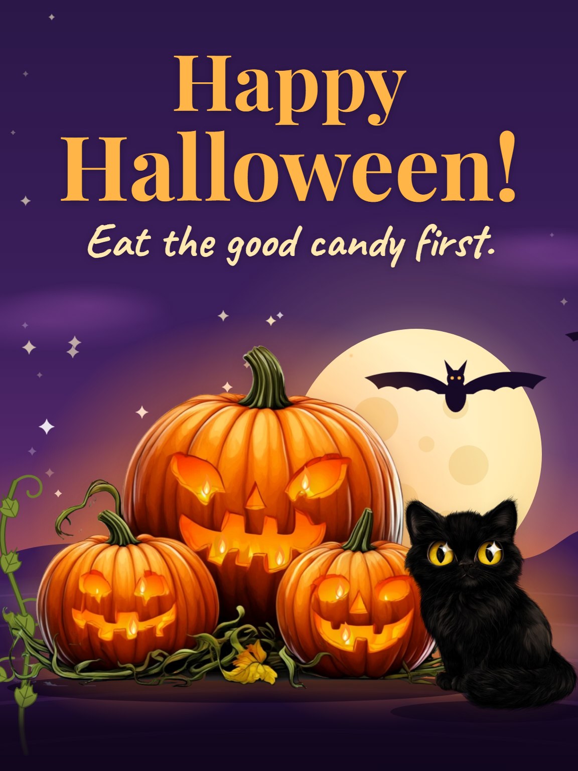 Pumpkin Patch at Dusk Halloween Card