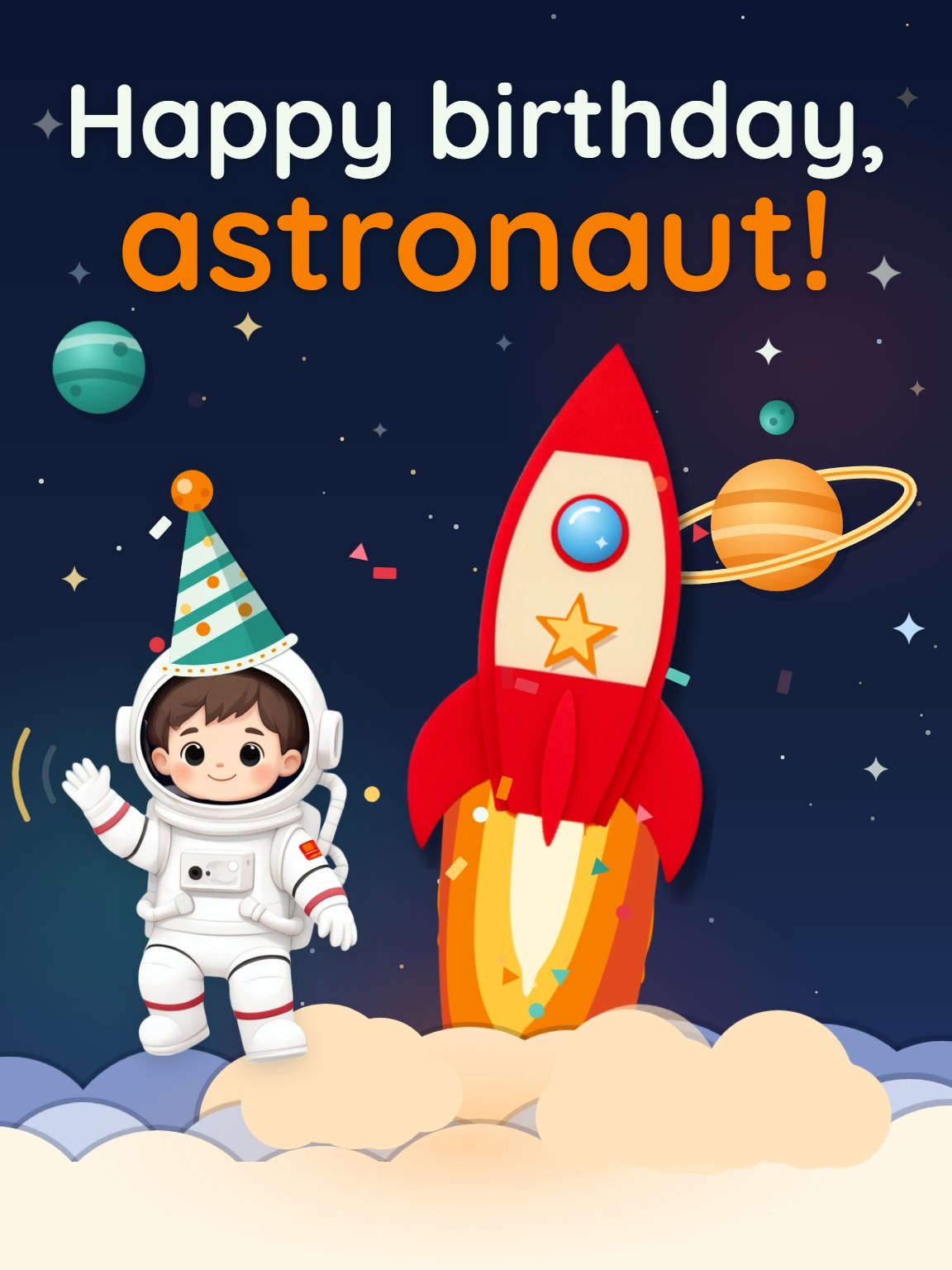 Kids Birthday Blast-Off Card