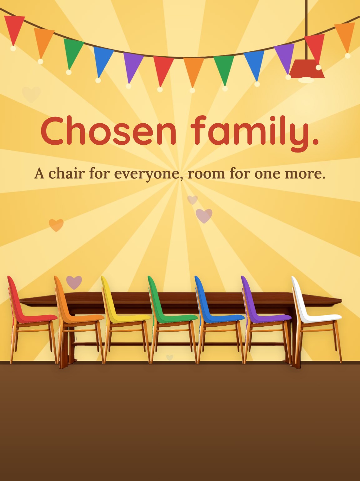 Chosen Family Table Pride Card