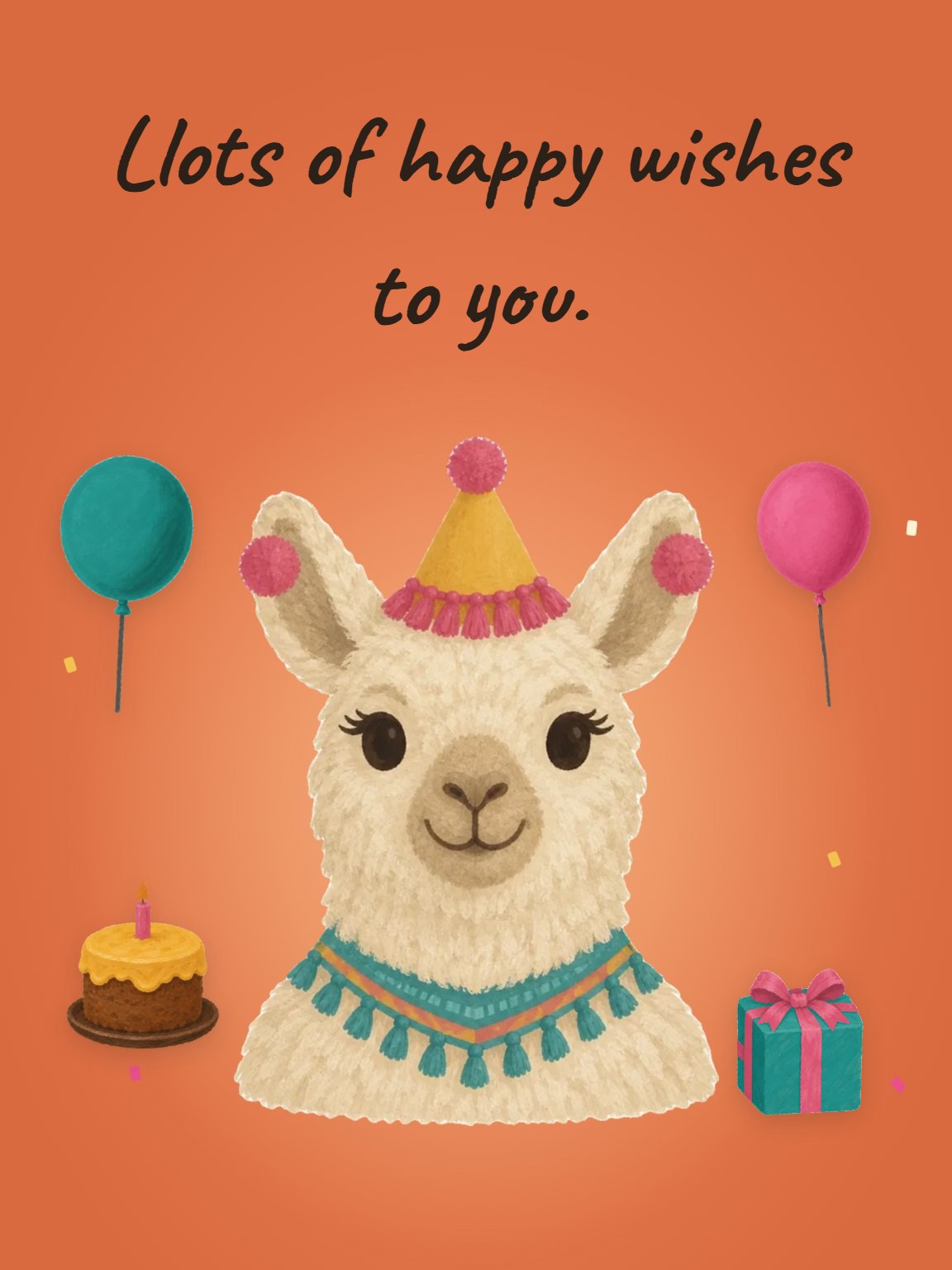 Llots of Wishes Funny Birthday Card