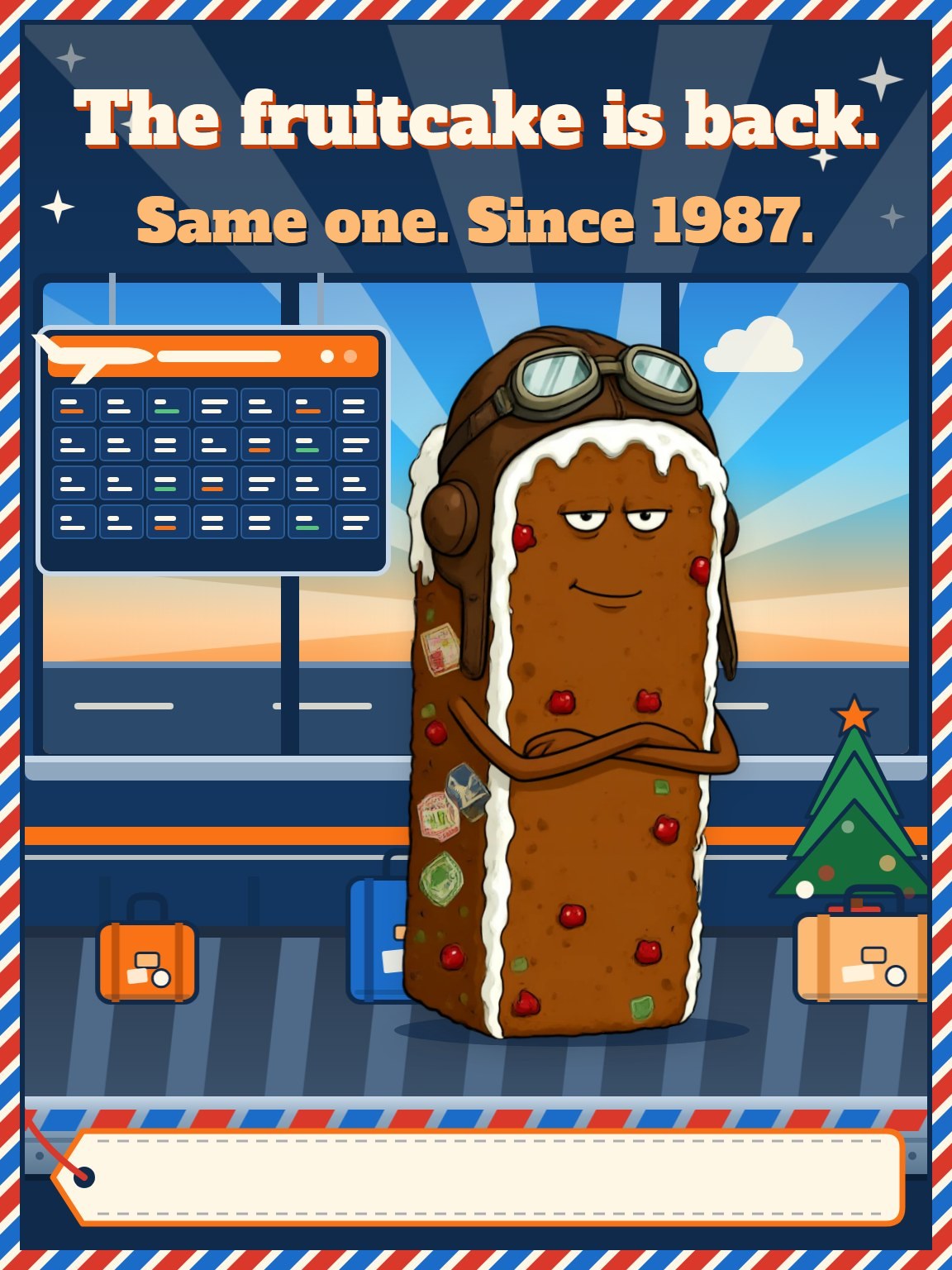 Fruitcake Frequent Flyer Funny Christmas Card