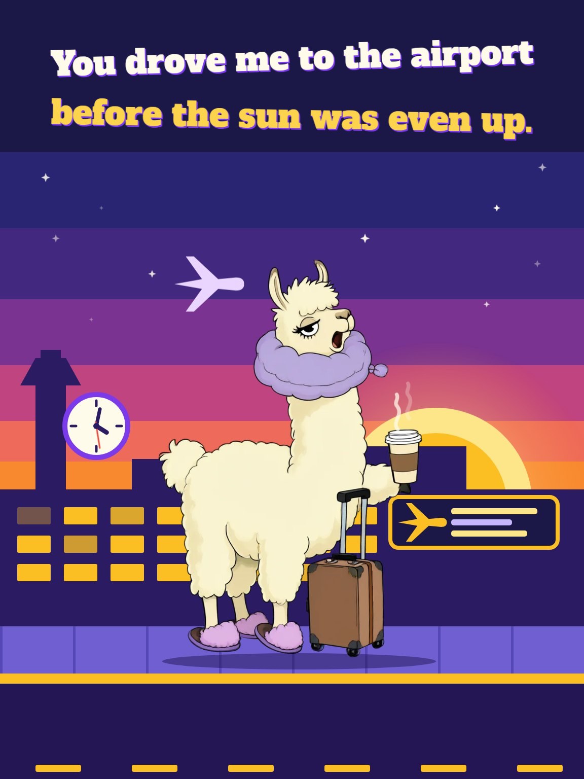 Pre-Dawn Airport Run Thank You Card