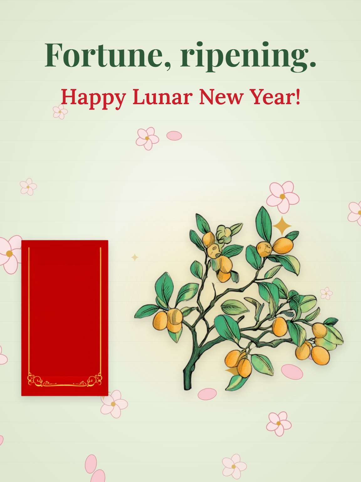 Kumquat and Blossom Lunar New Year Card
