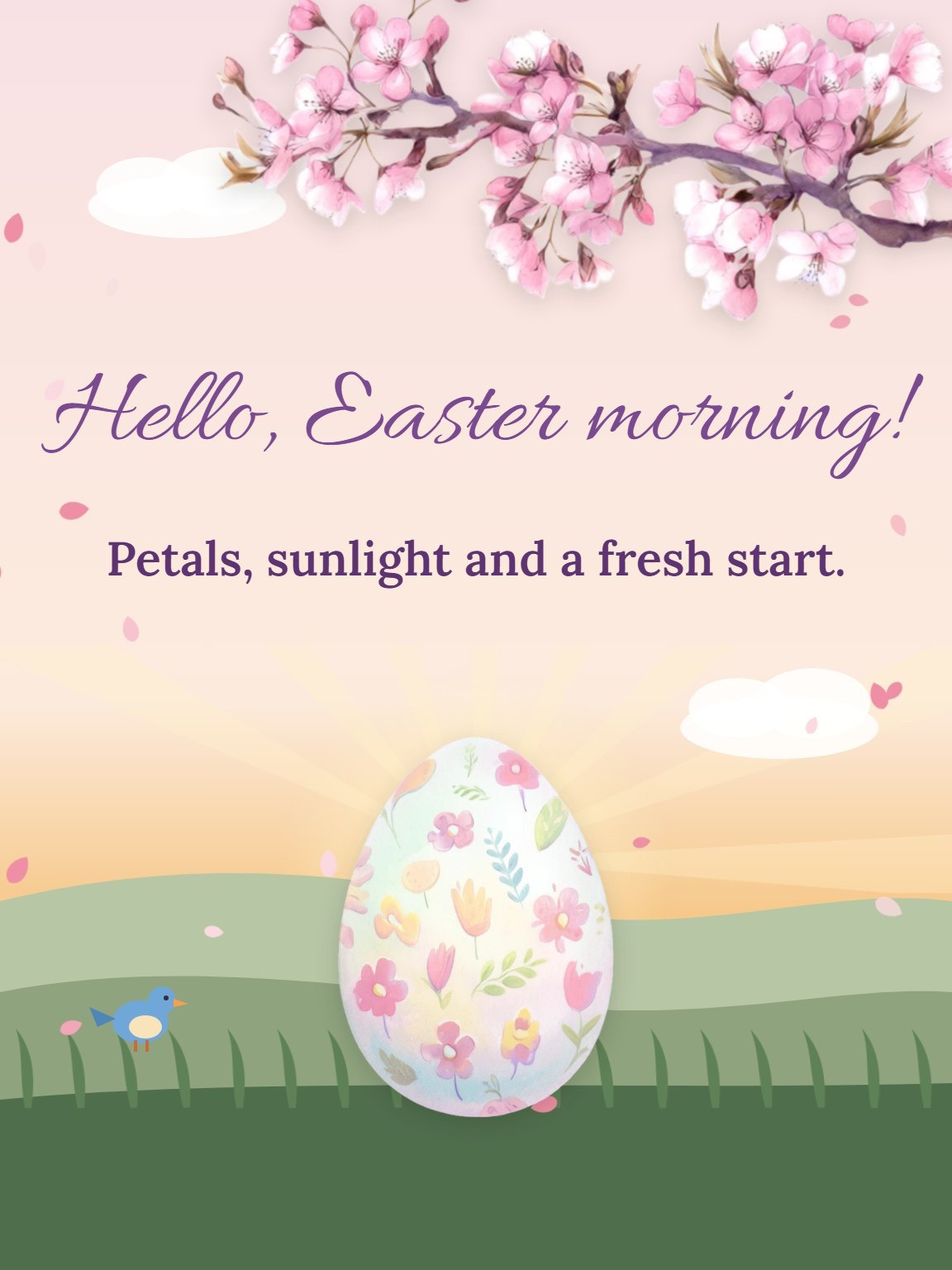 Blossom Branch Morning Easter Card