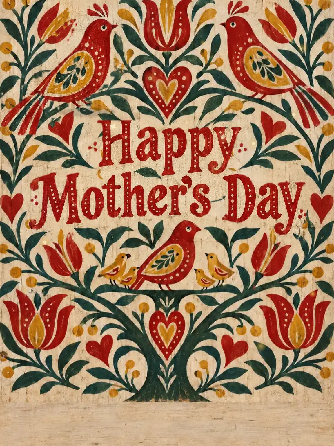 Folk Tree of Life Mother's Day Card