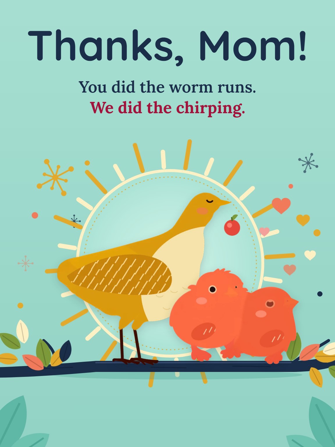 Mama Bird & Two Mother's Day Card