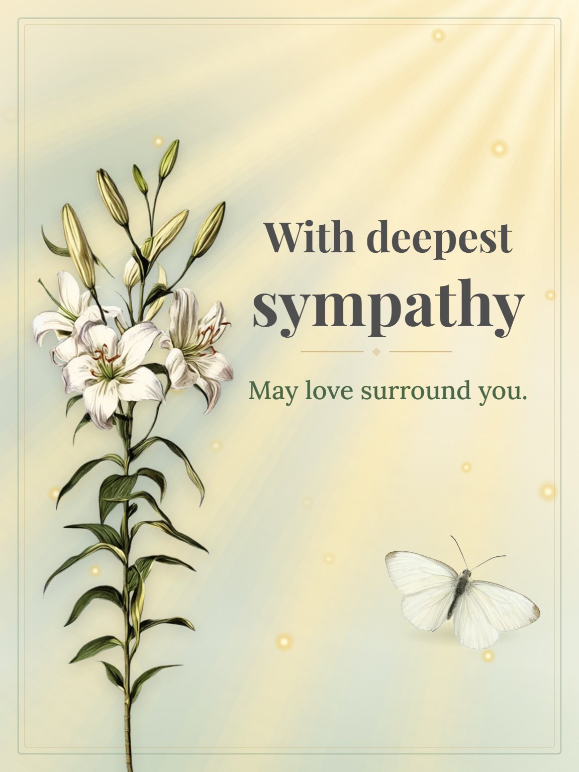 Lilies in Morning Light Sympathy Card