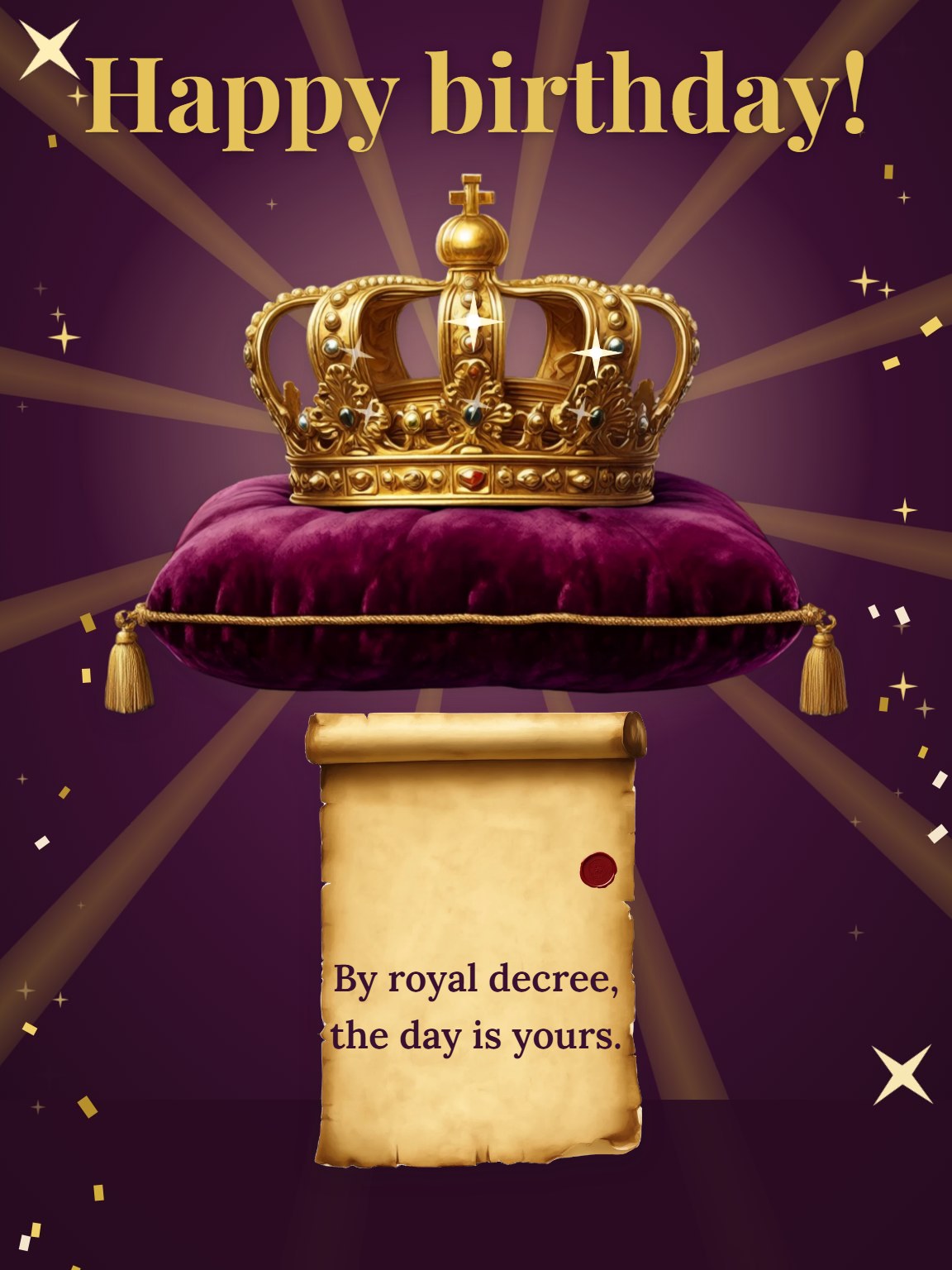 Velvet Crown Birthday Card