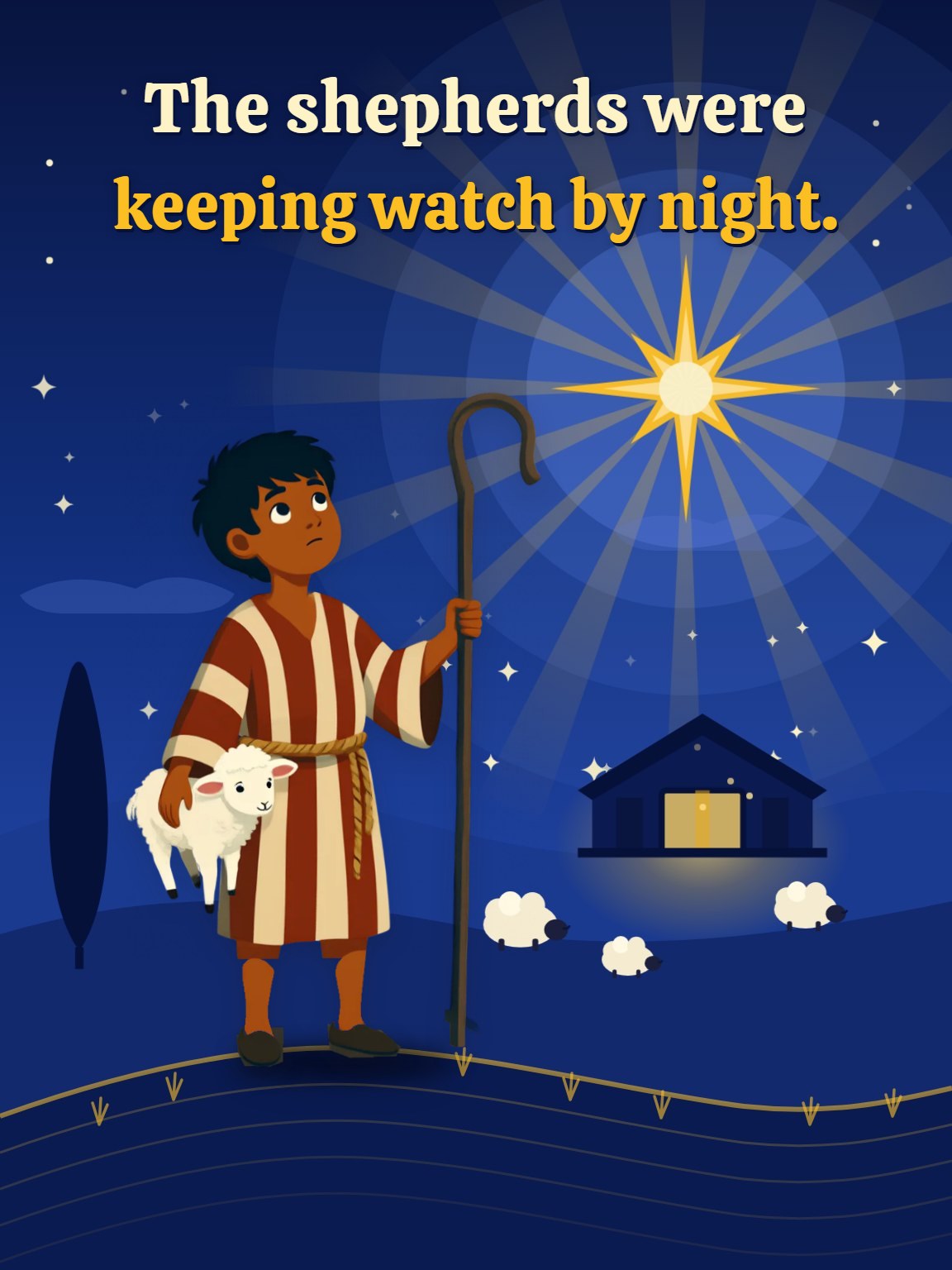 Little Shepherd Religious Christmas Card
