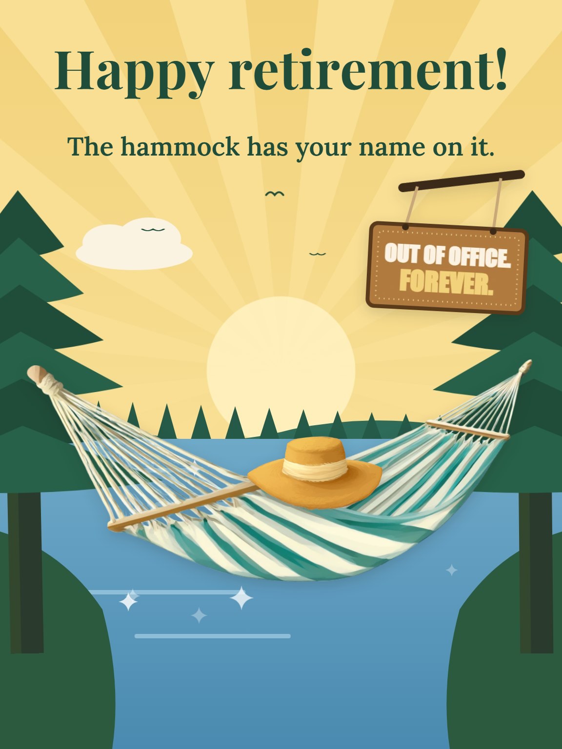 Hammock in the Pines Retirement Card