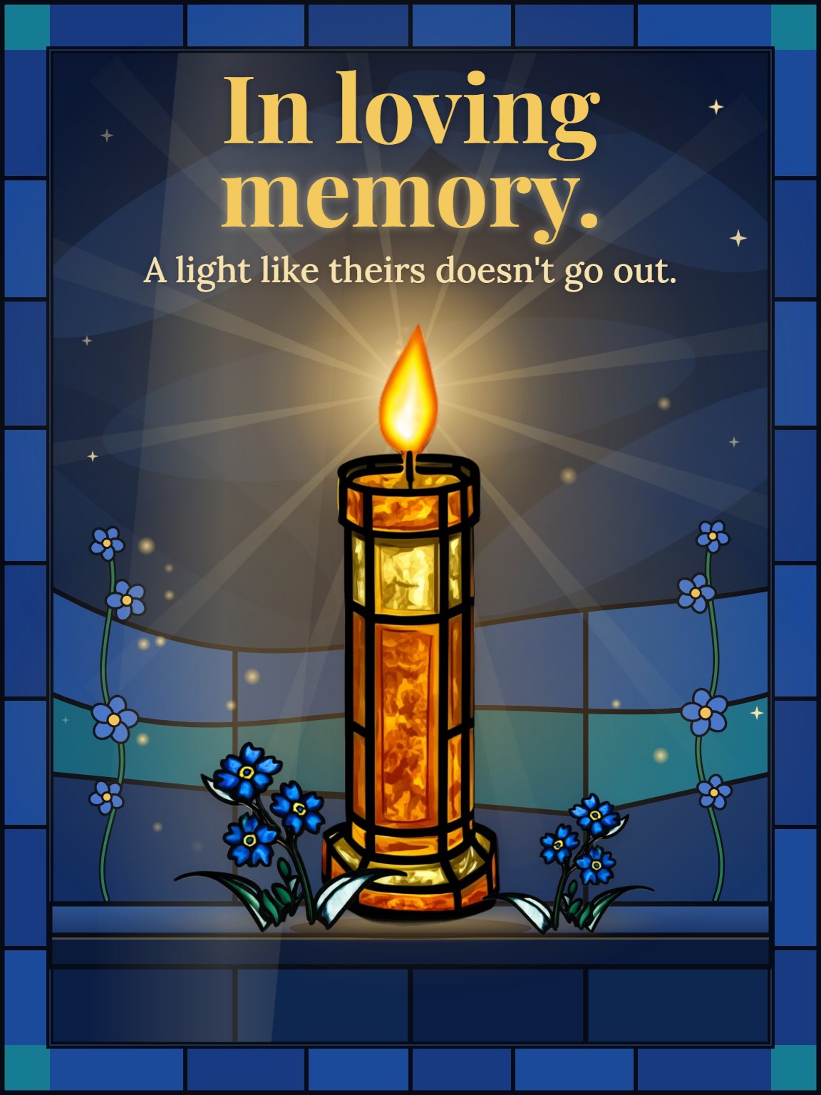 A Candle Kept Lit Remembrance Card