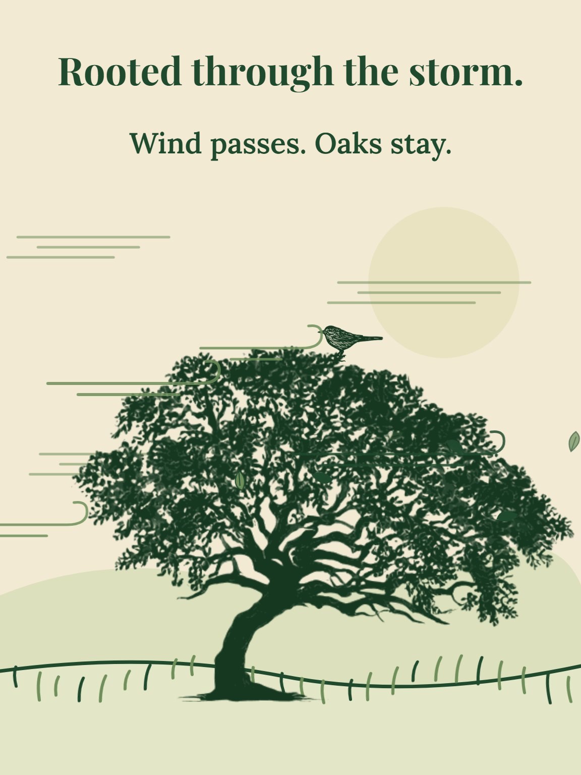 The Oak in the Wind Thinking of You Card
