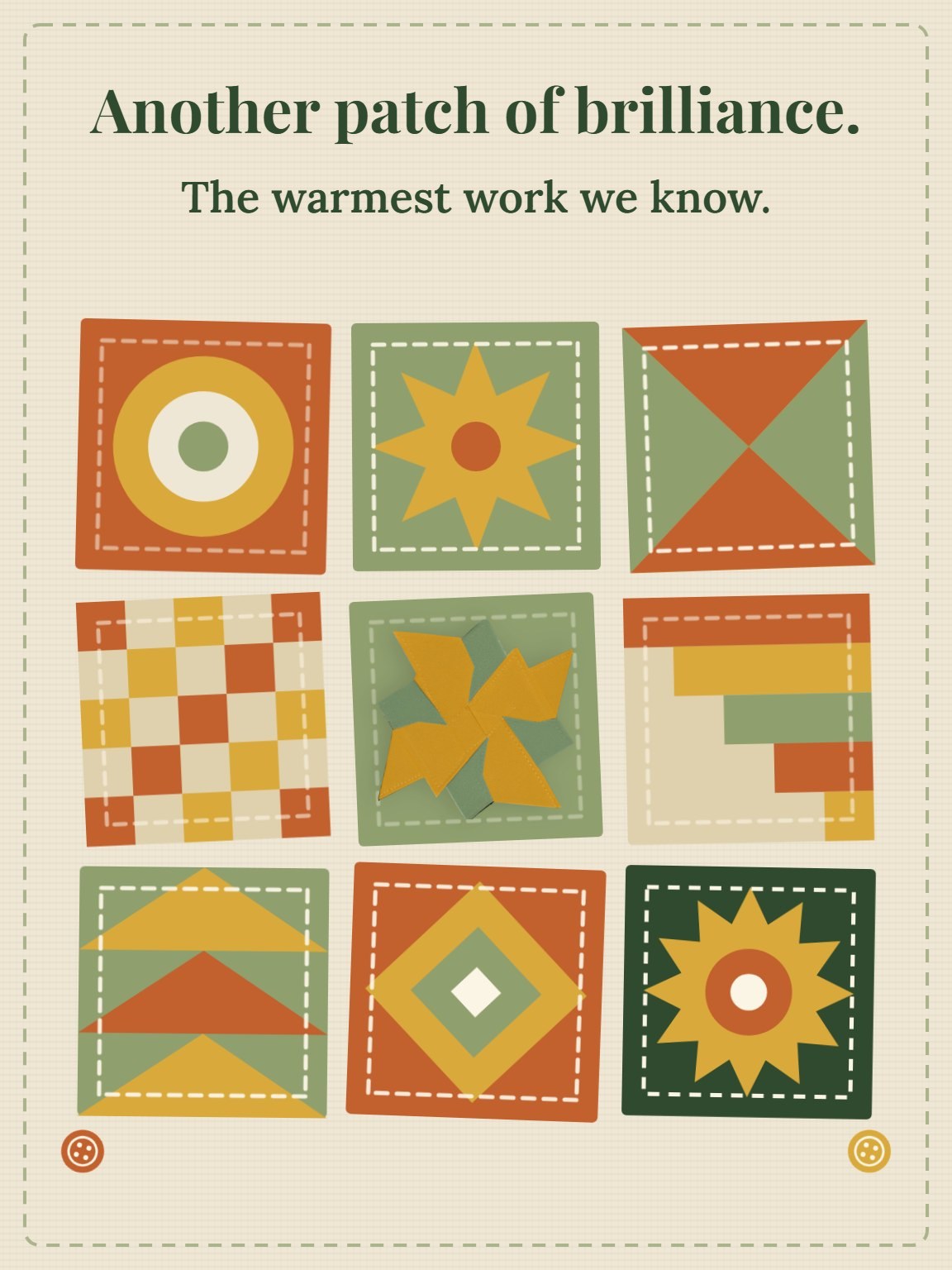 Patchwork of Years Work Anniversary Card