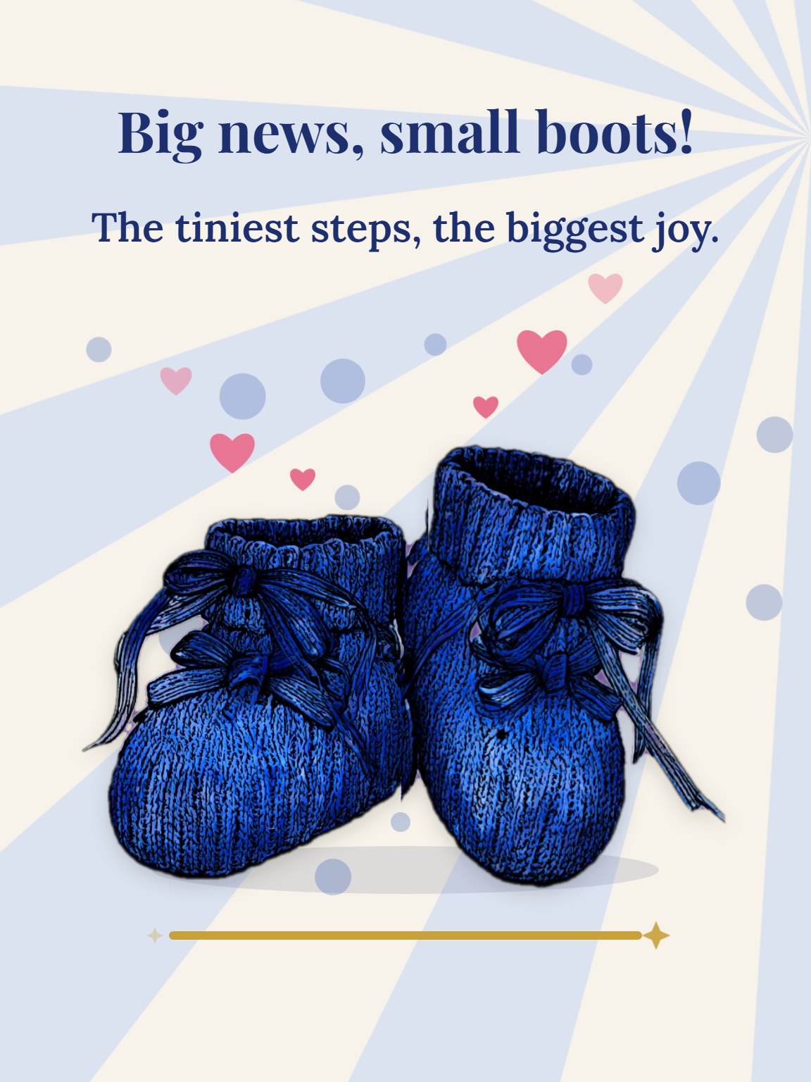 Big News, Small Boots New Baby Card