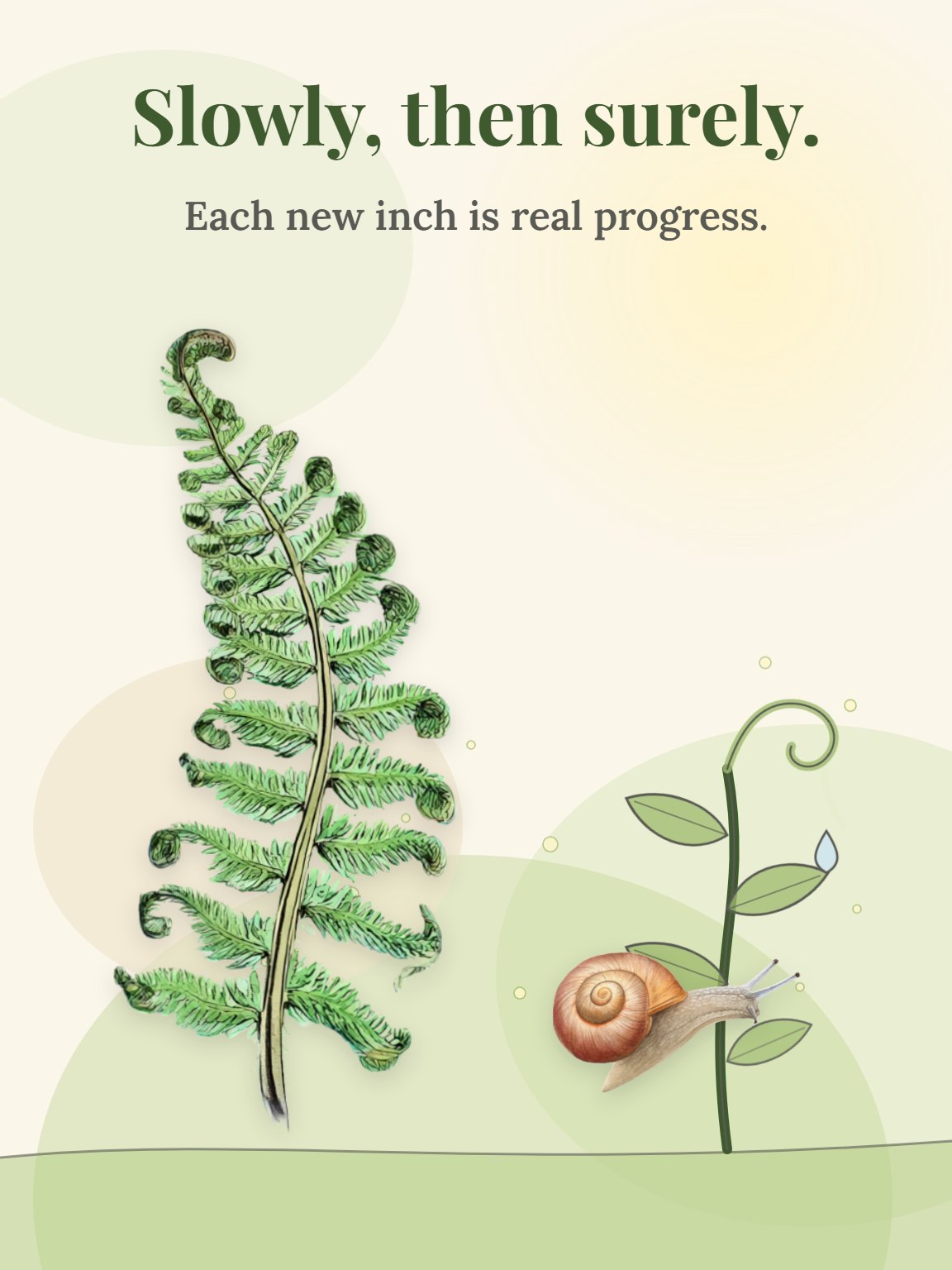 The Unfurling Fern Strength and Healing Card