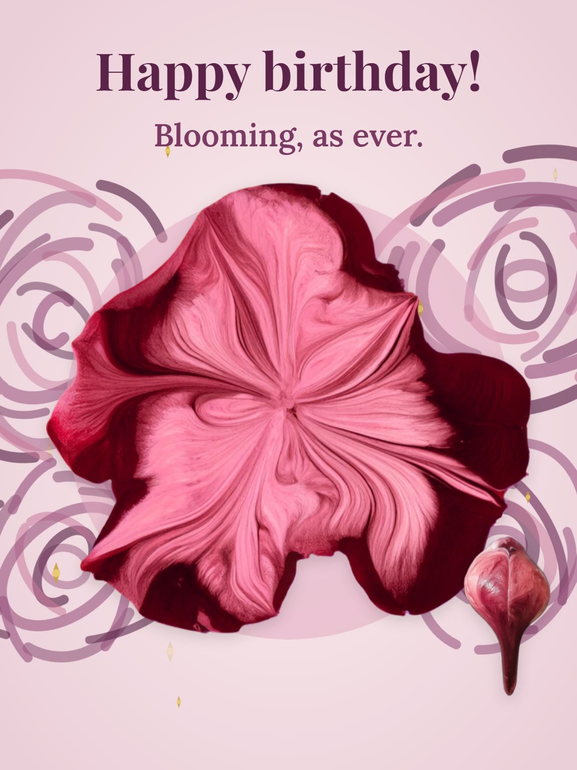 Marbled Ink Bloom Women's Birthday Card
