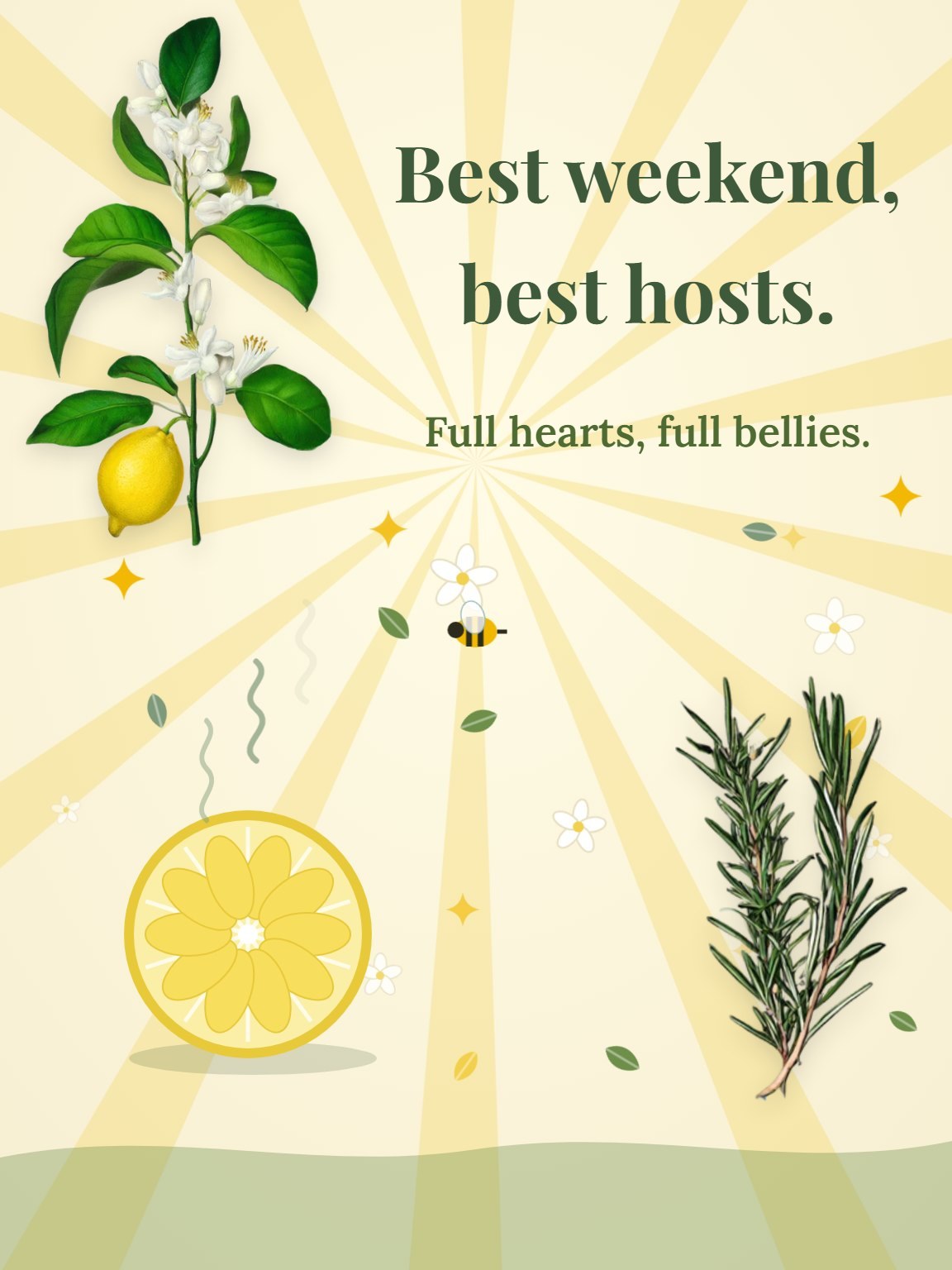 Lemon and Rosemary Thank You for Hosting Card