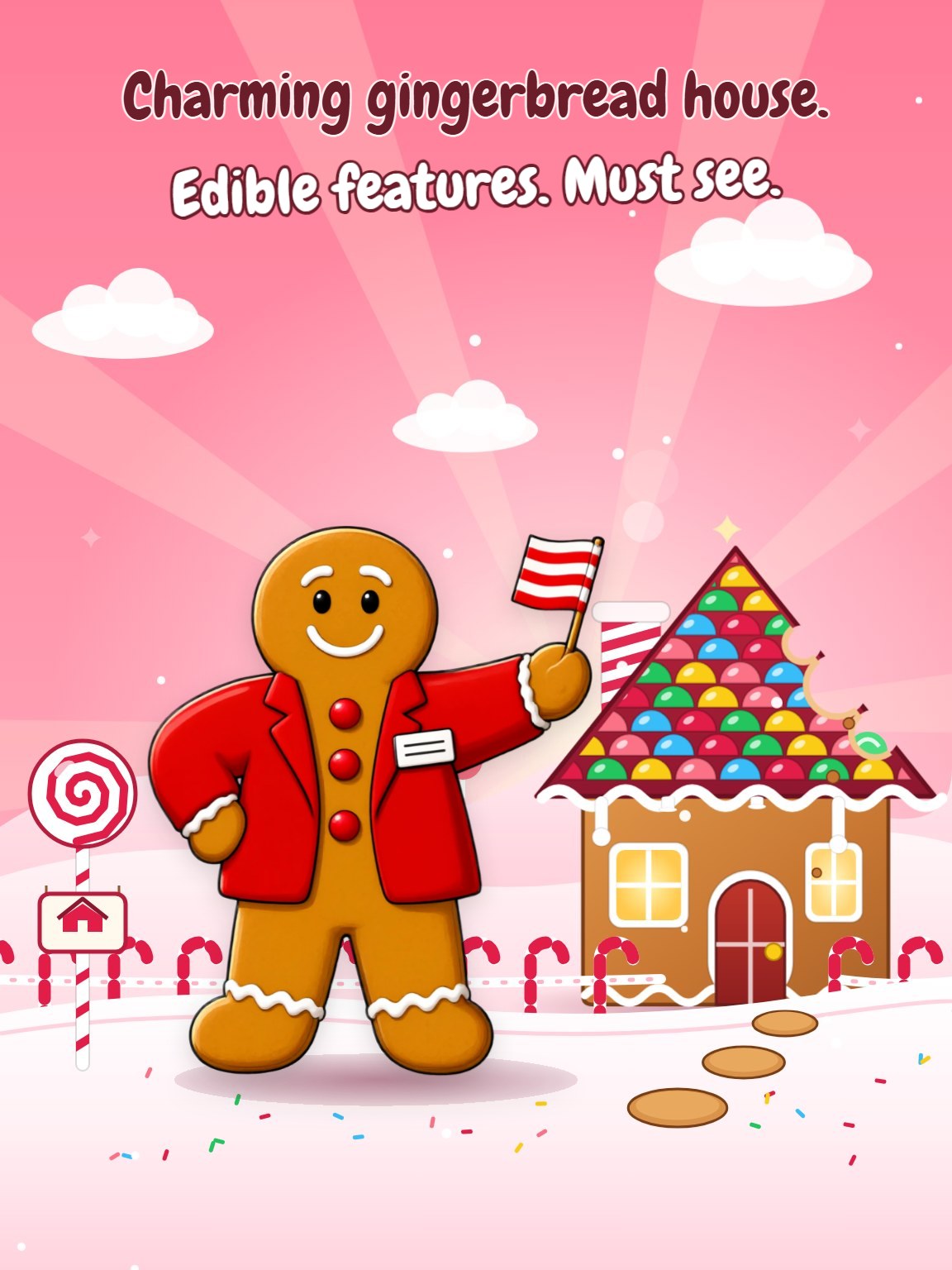 Gingerbread Open House Funny Christmas Card