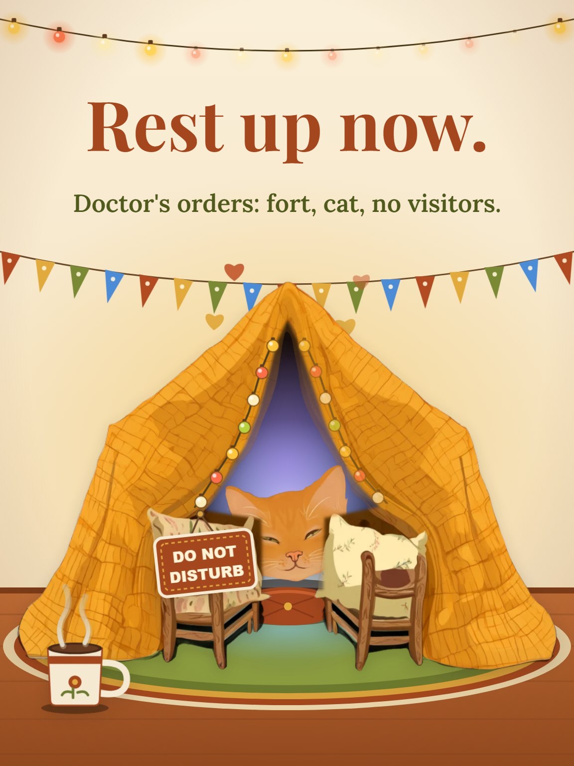 Blanket Fort Orders Get Well Card