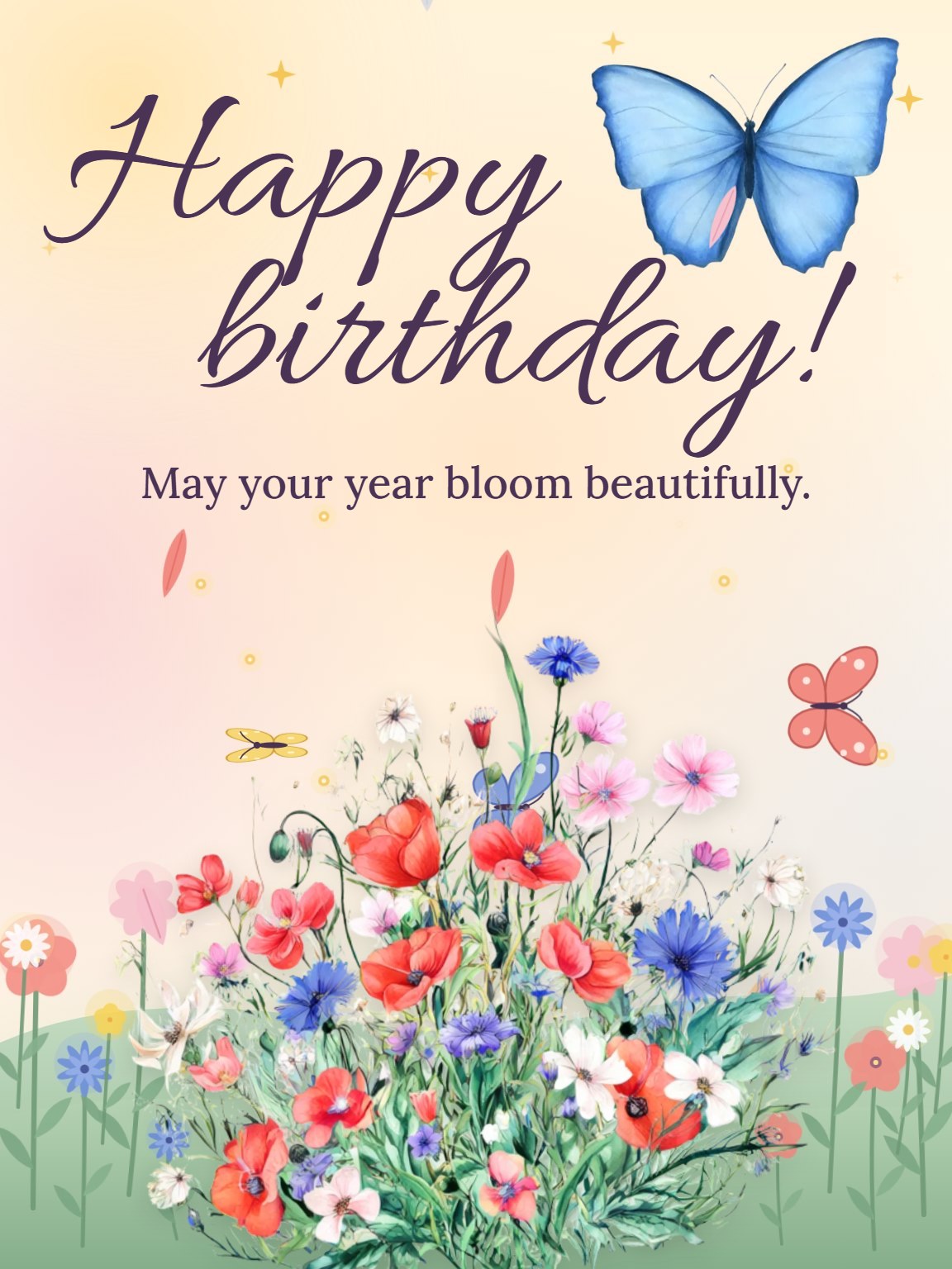 Butterfly Garden Birthday Card