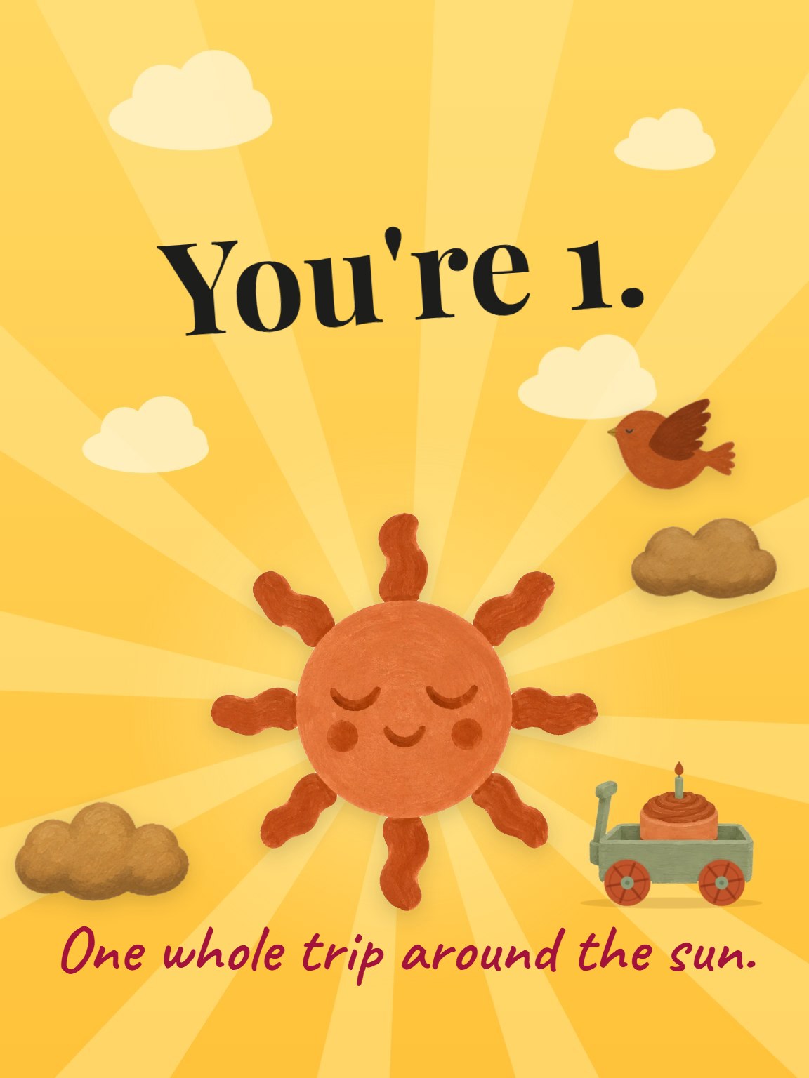 First Trip Round the Sun Birthday Card