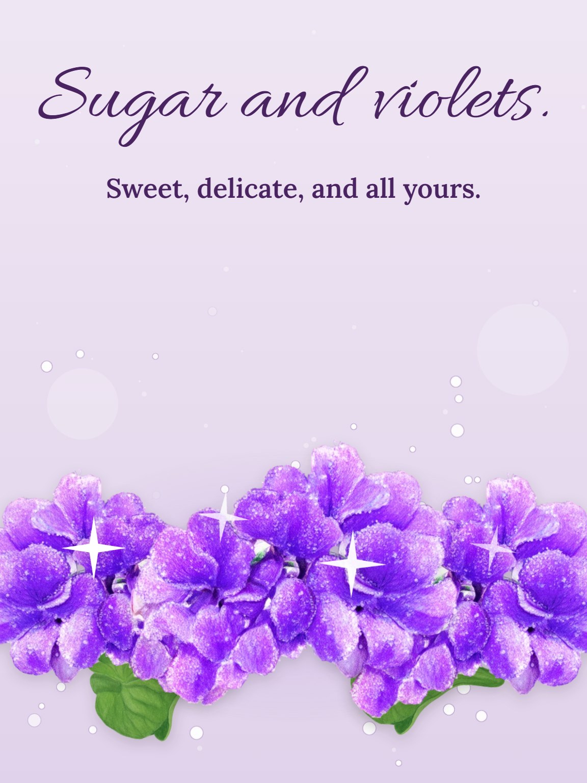 Sugared Violets Sweetest Day Card