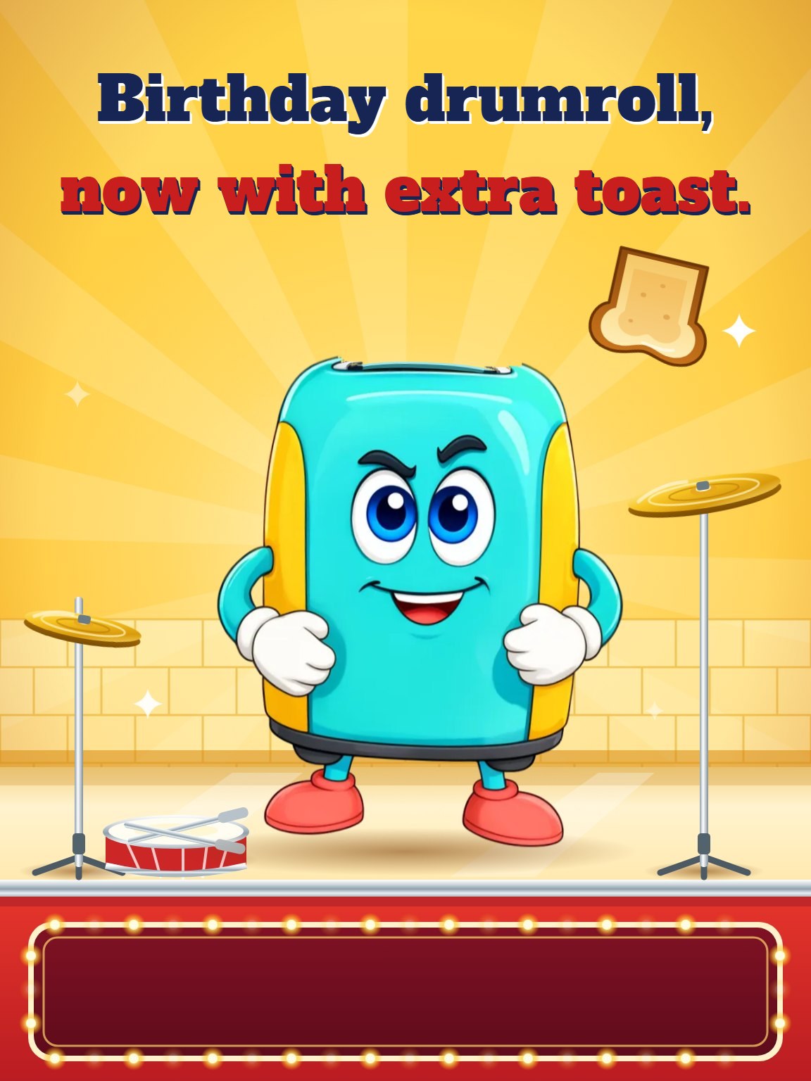 Toast Percussion Funny Birthday Card