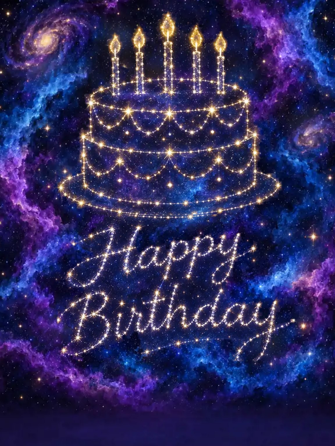 Constellation Cake Birthday Card