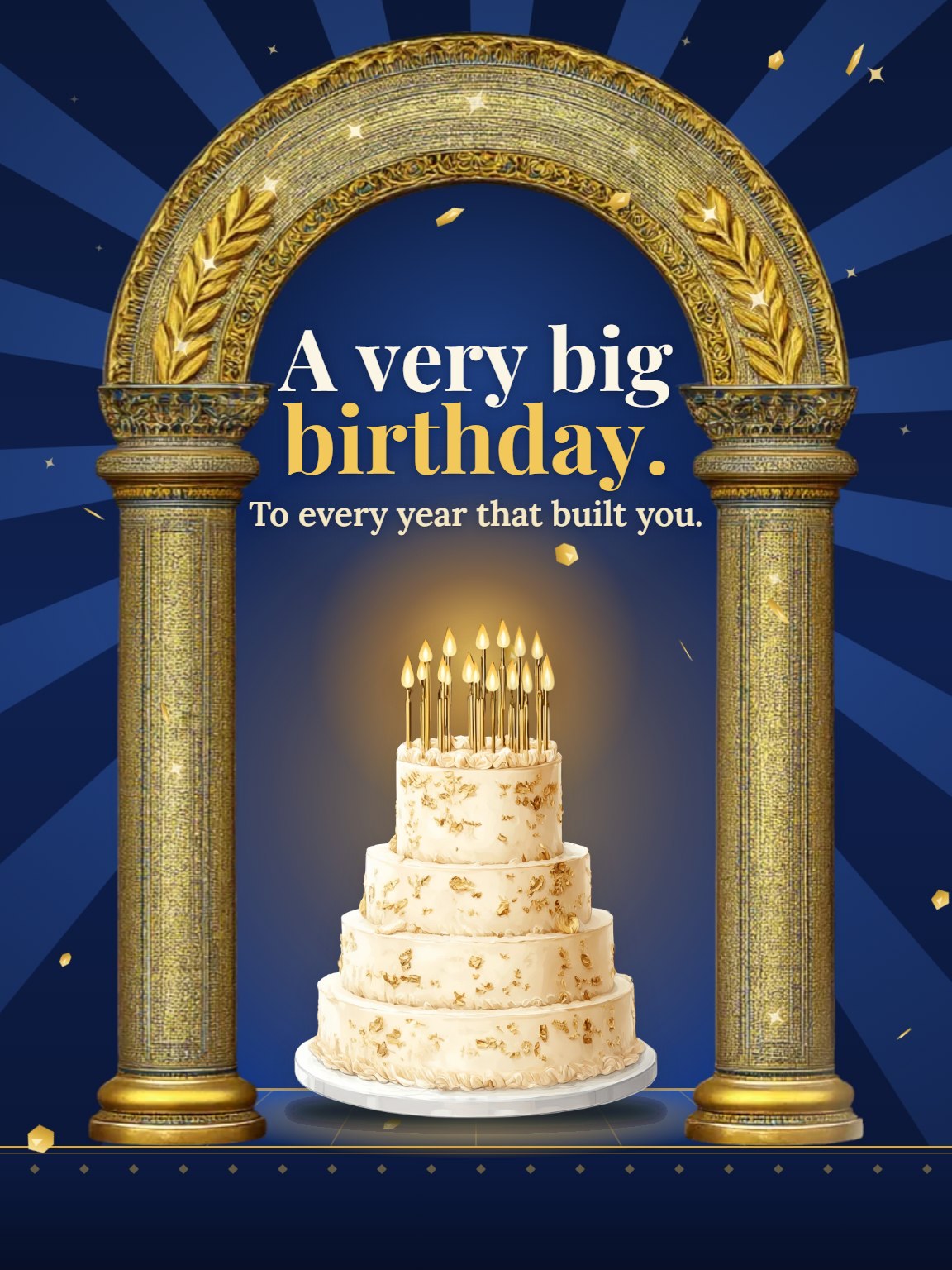 Gilded Milestone Arch Birthday Card