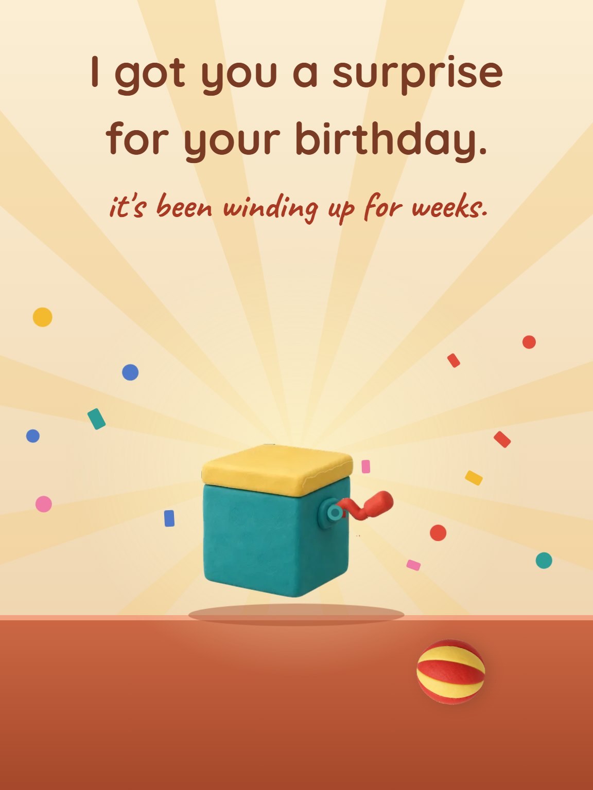 Still Winding Up Belated Birthday Card