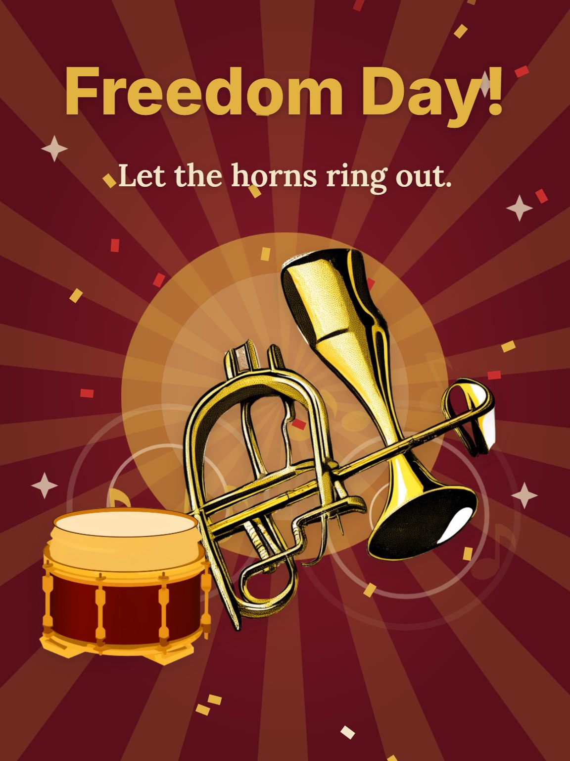 Jubilee Brass Horns Juneteenth Card