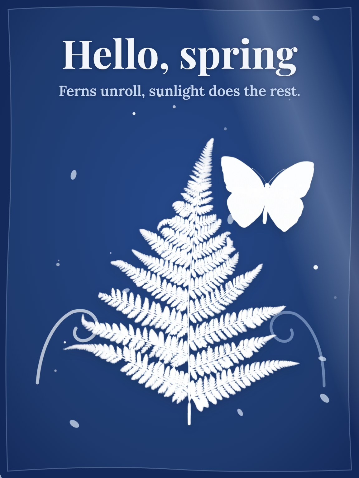 Cyanotype Ferns Spring Card