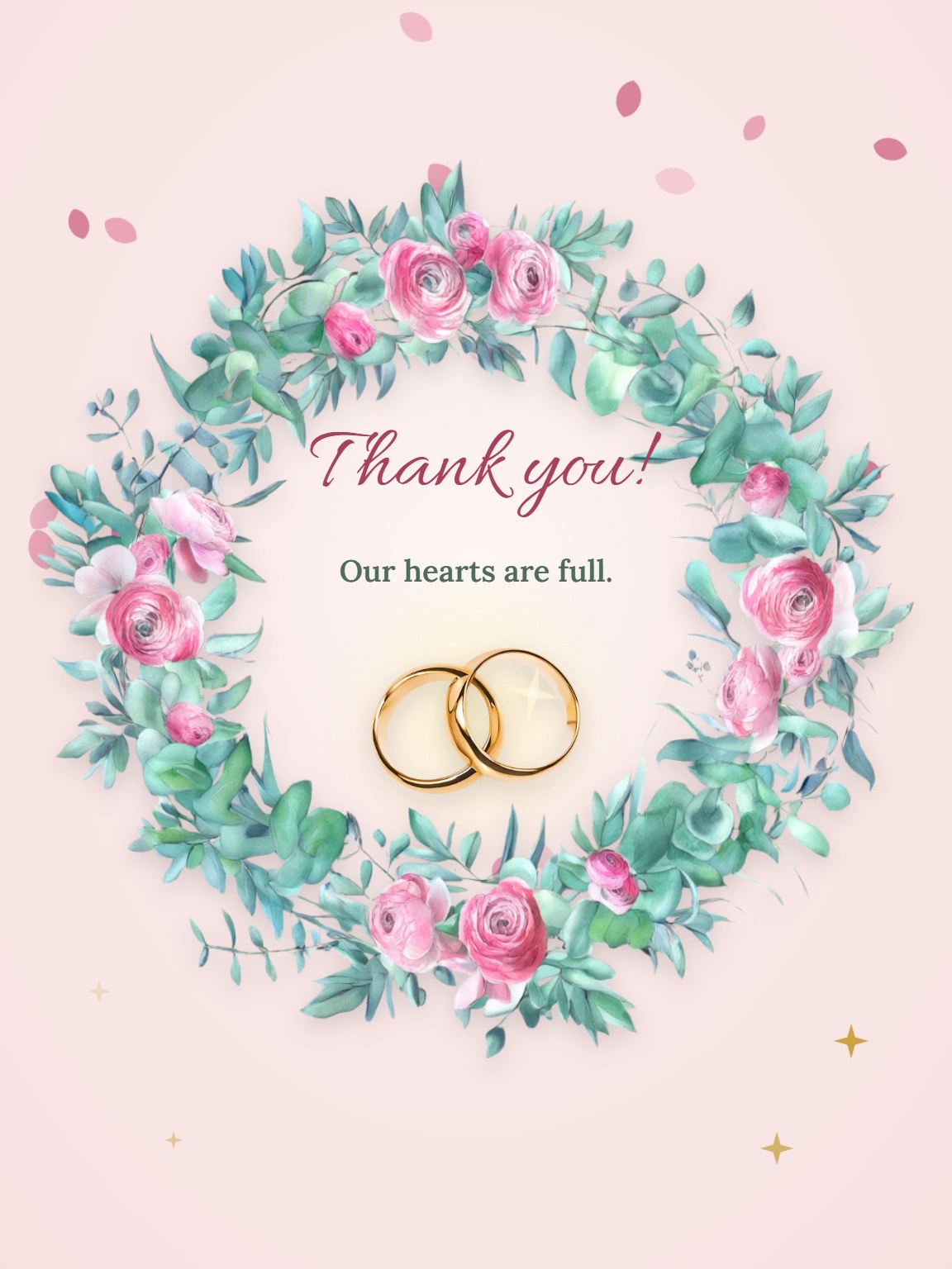 Eucalyptus Ring Wedding Thank You Card