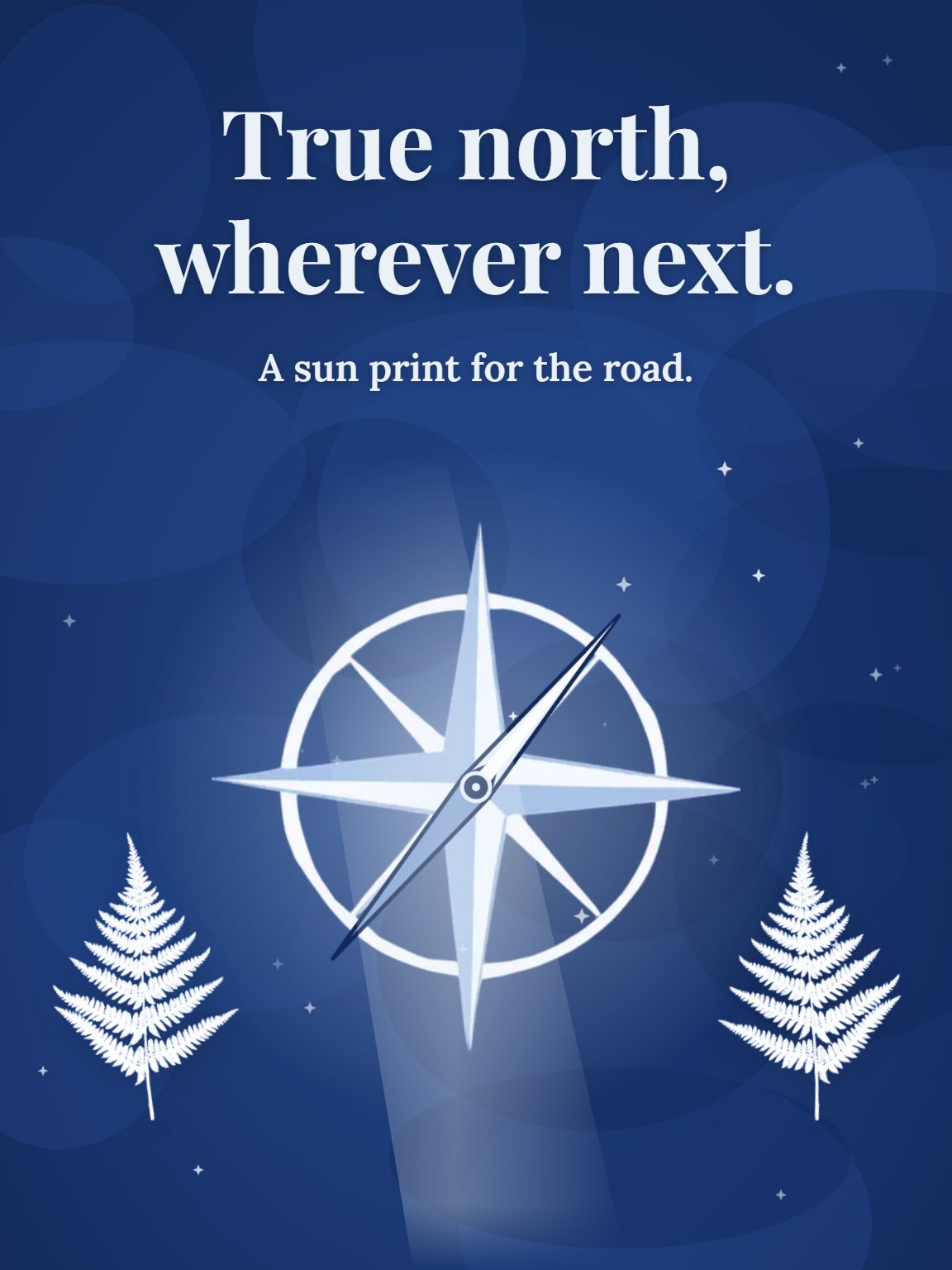 Cyanotype Compass Coworker Farewell Card