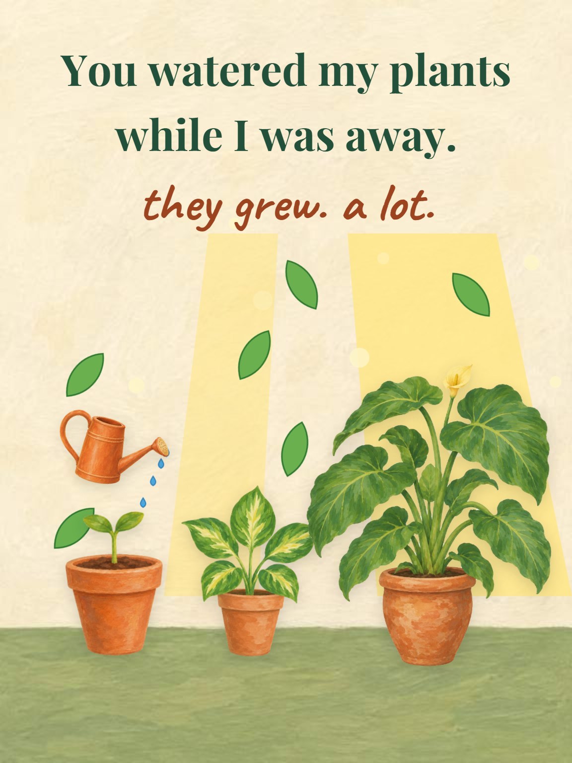 You Watered My Plants Thank You Card
