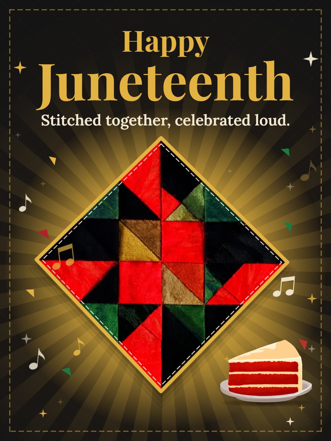Freedom Quilt Juneteenth Card