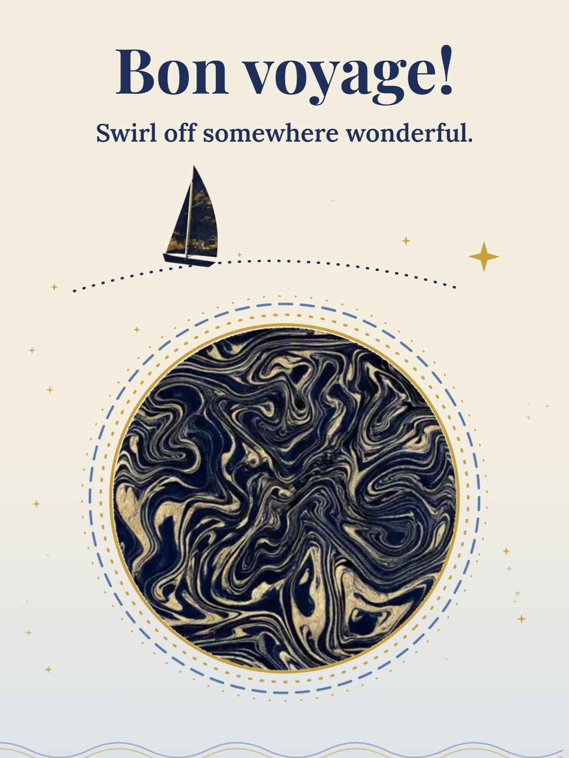 Marbled Sea Route Bon Voyage Card