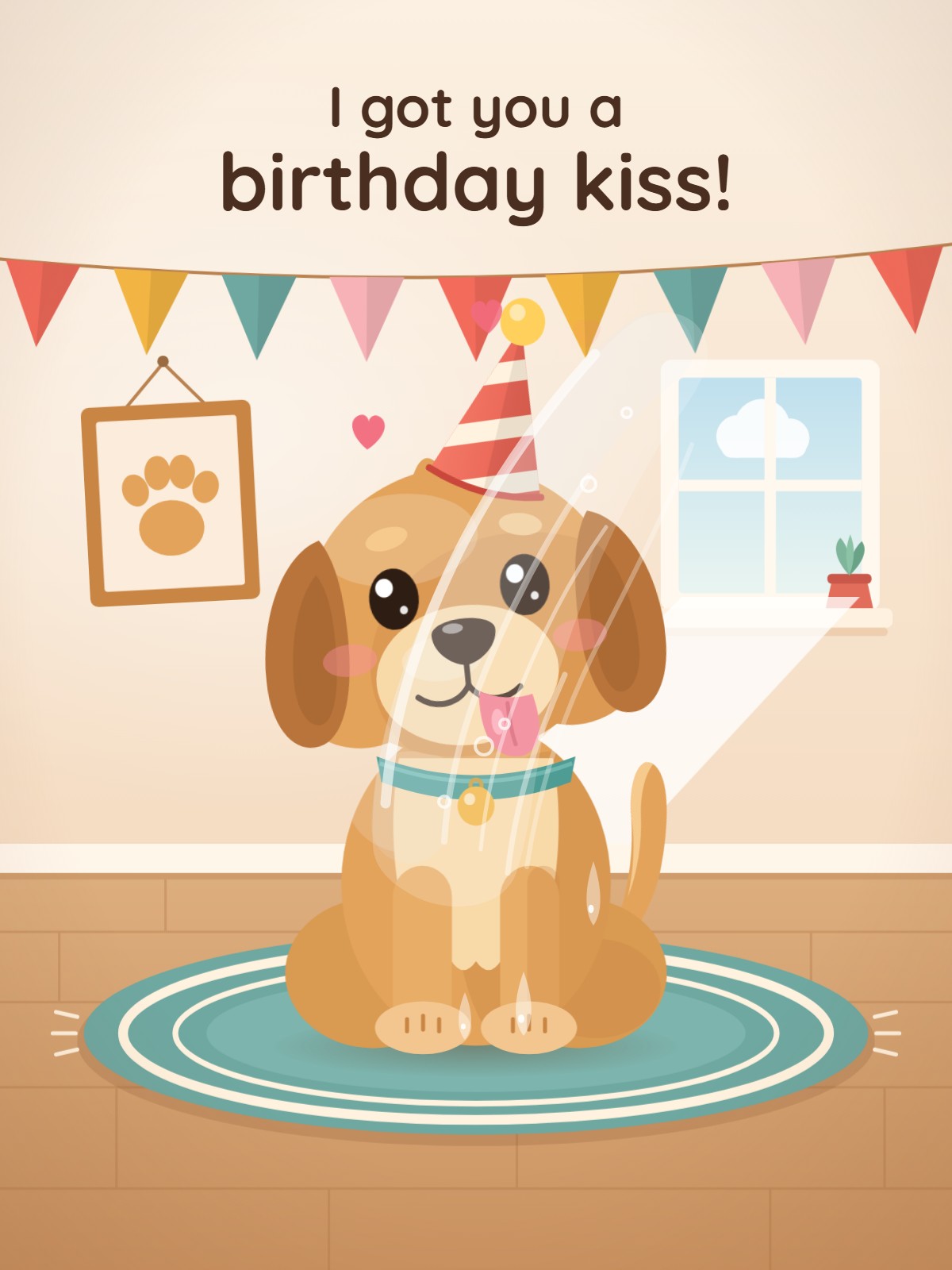 Birthday Kiss From the Dog Card
