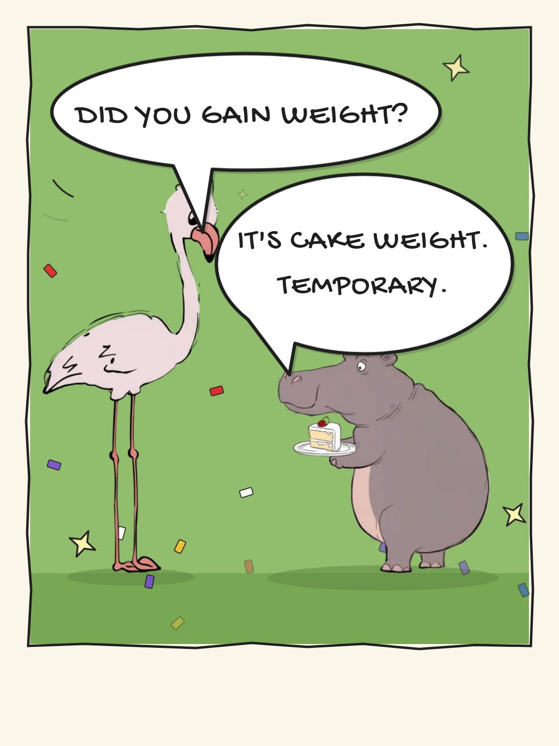 Cake Weight Funny Birthday Card