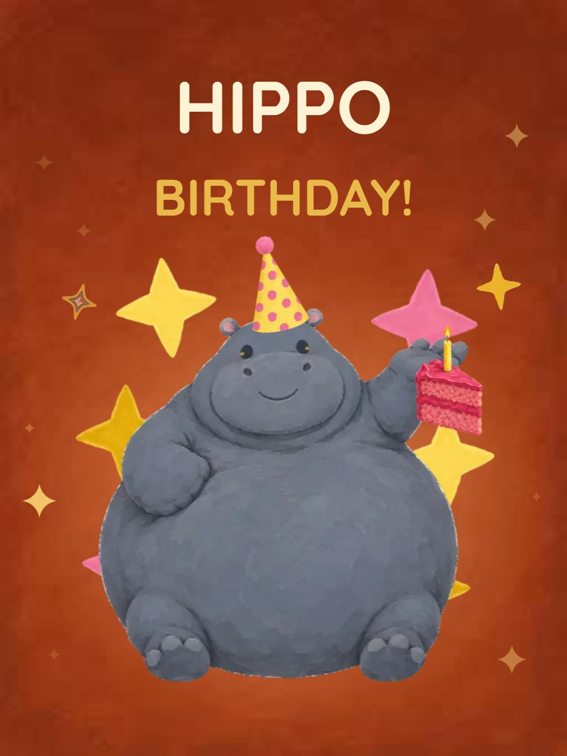 Hippo Birthday Card