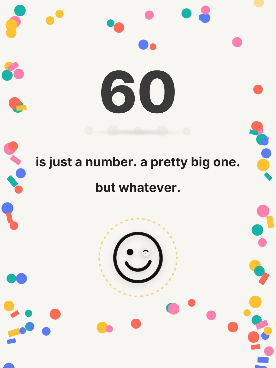 Just a Number 60th Birthday Card