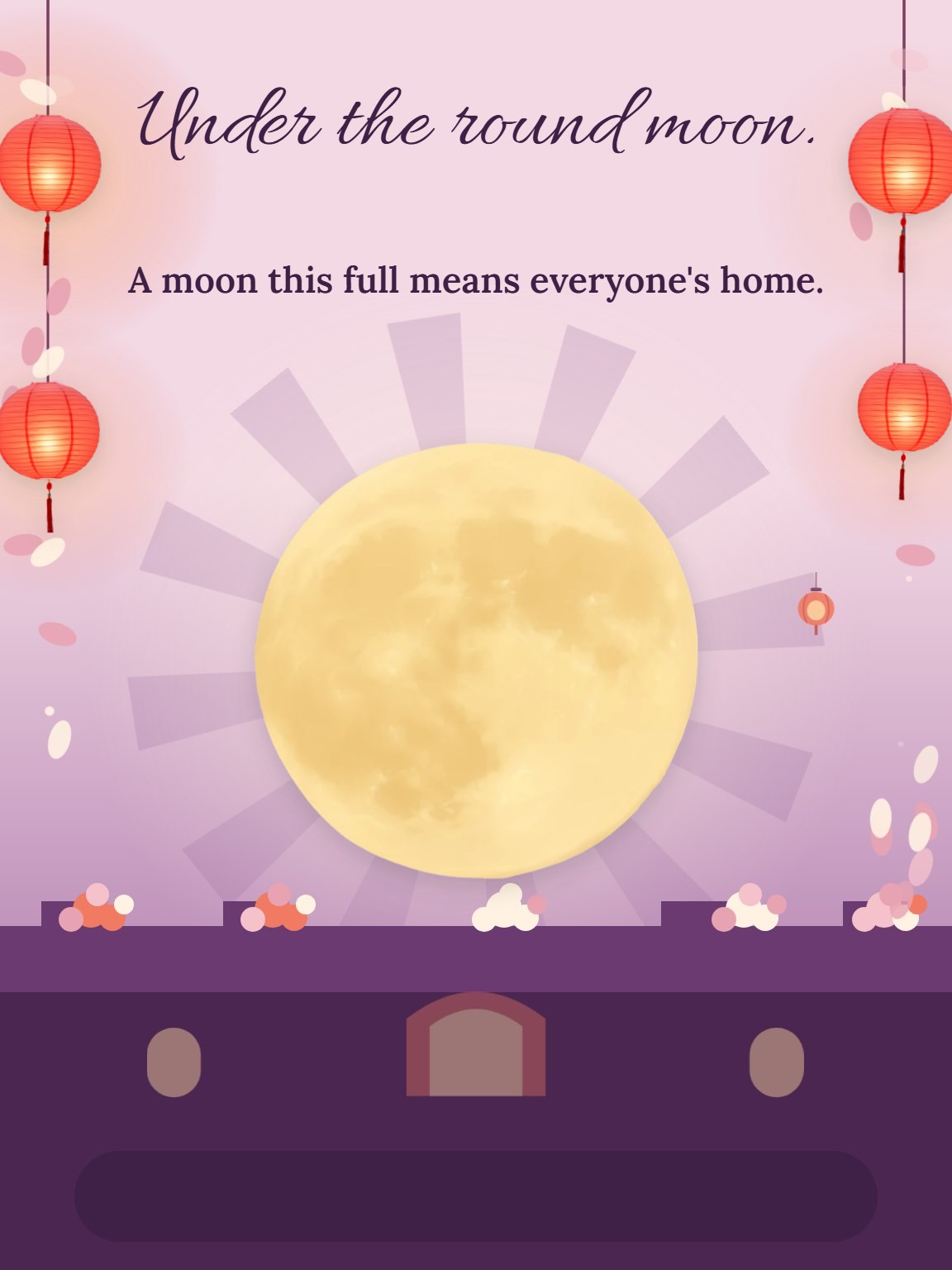 Lantern-Lit Courtyard Mid-Autumn Festival Card