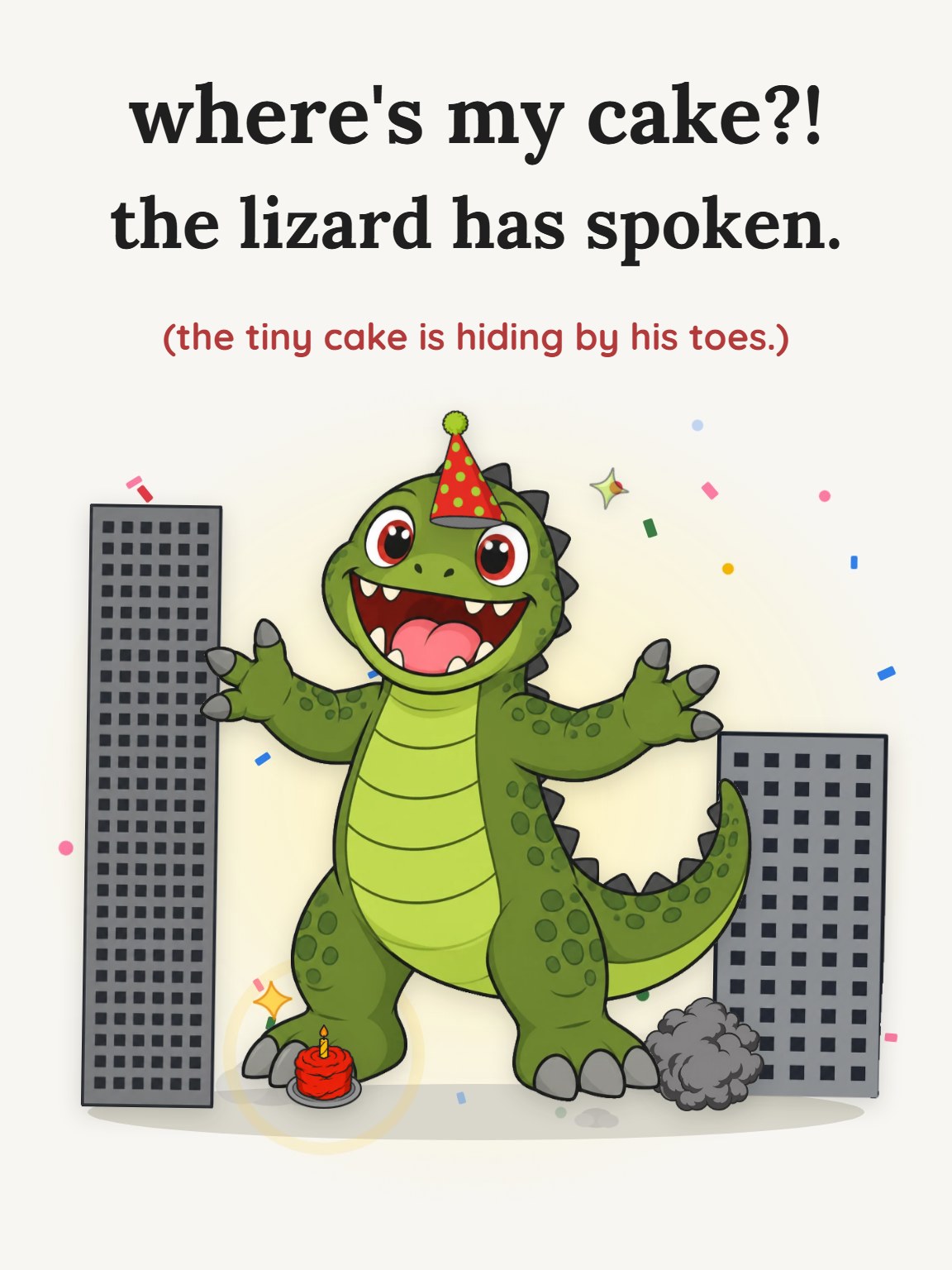 Where's My Cake?! Kids Birthday Card